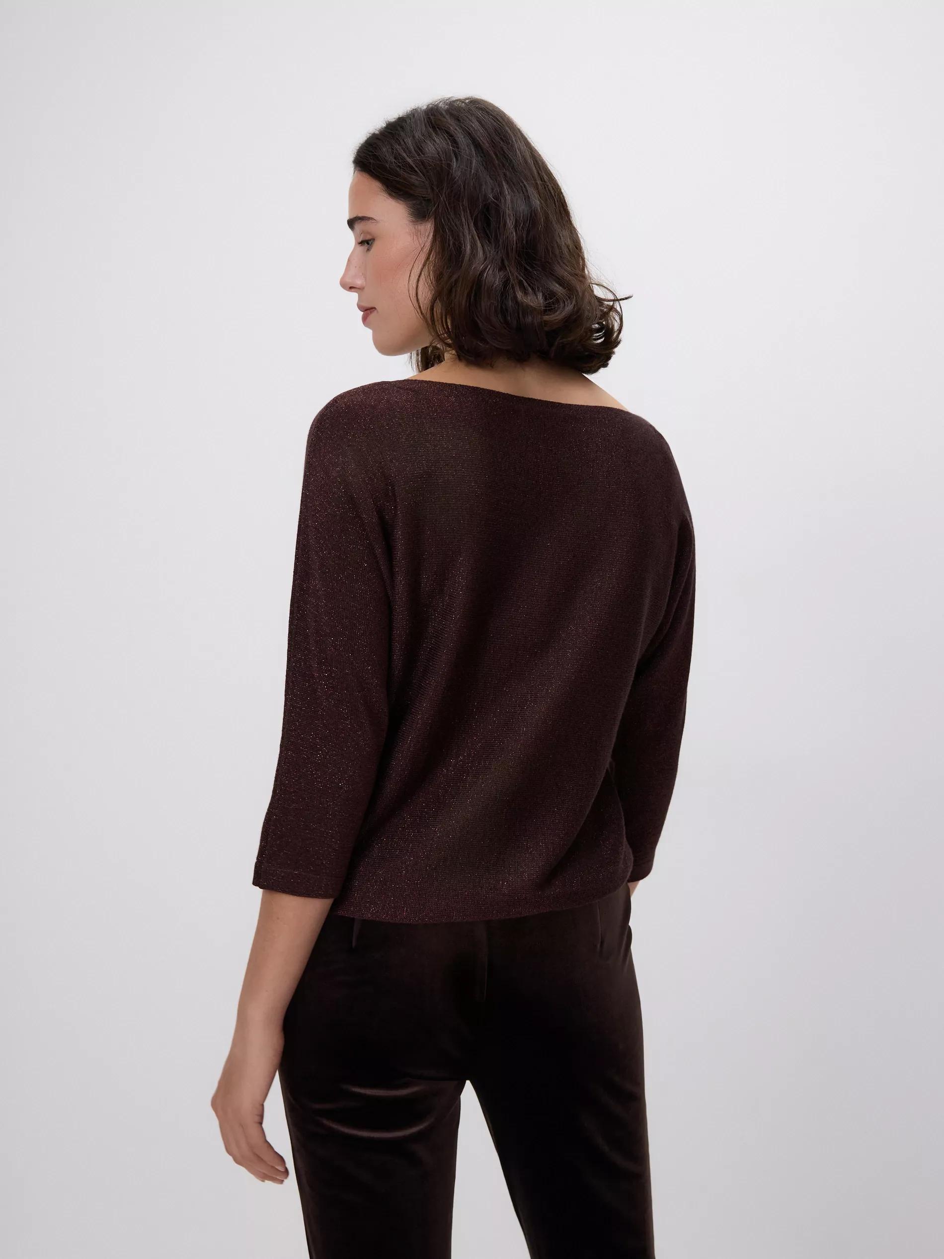 Brown Metallic Knit Jumper, 7401_88L, large image number 3