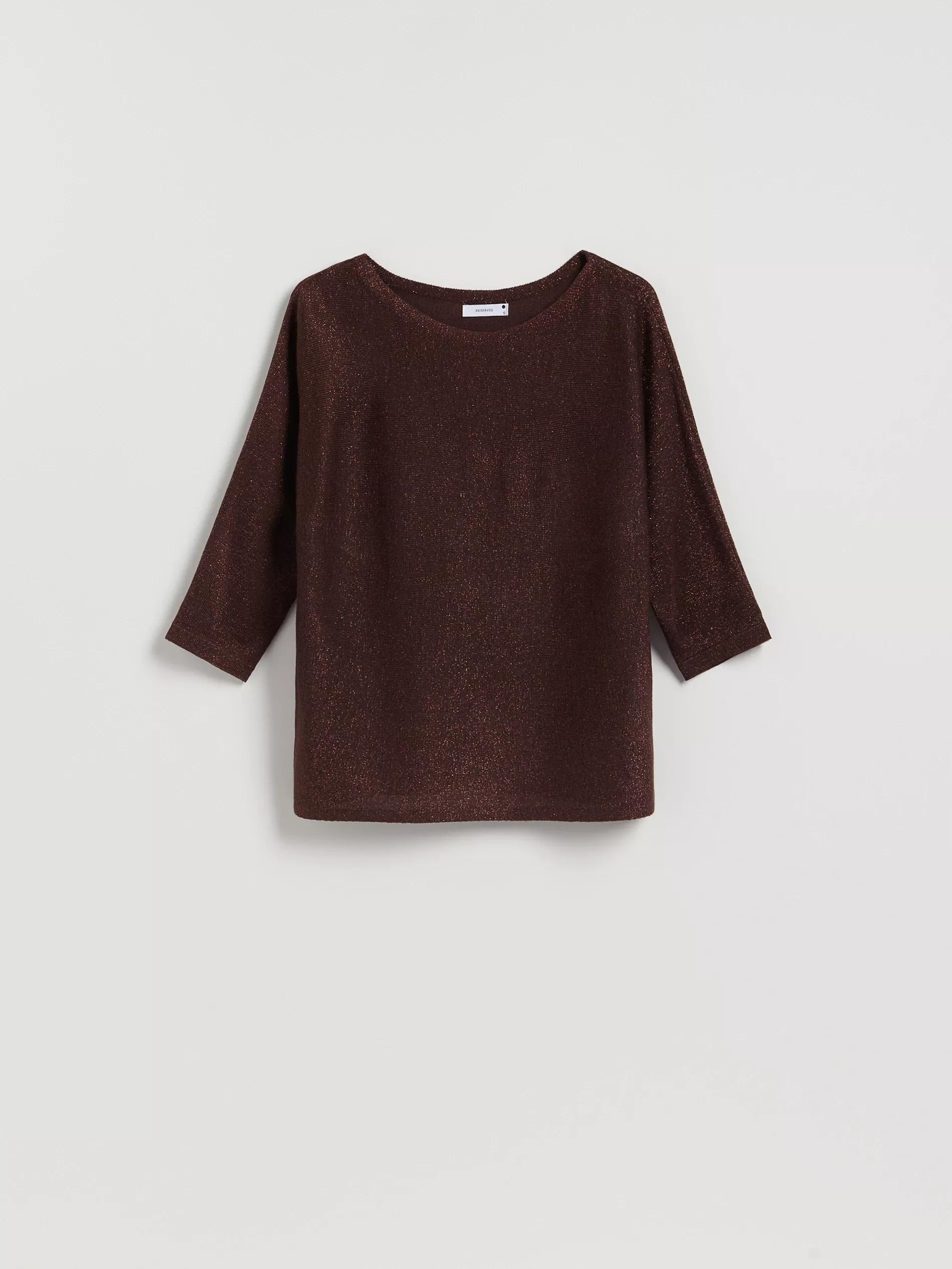 Brown Metallic Knit Jumper, 7401_88L, large image number 5