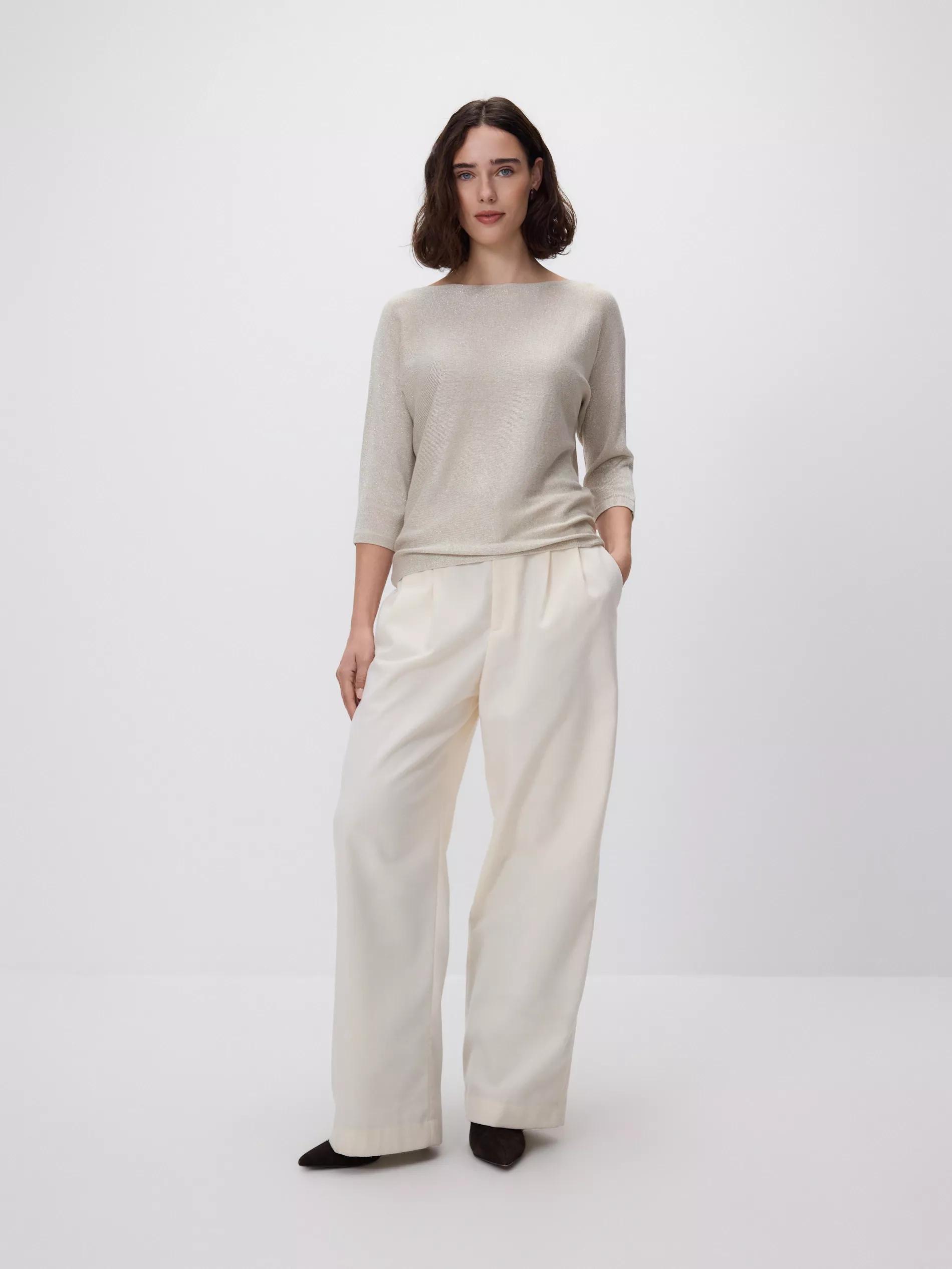 Gold Metallic Knit Jumper, Golden, large image number 0