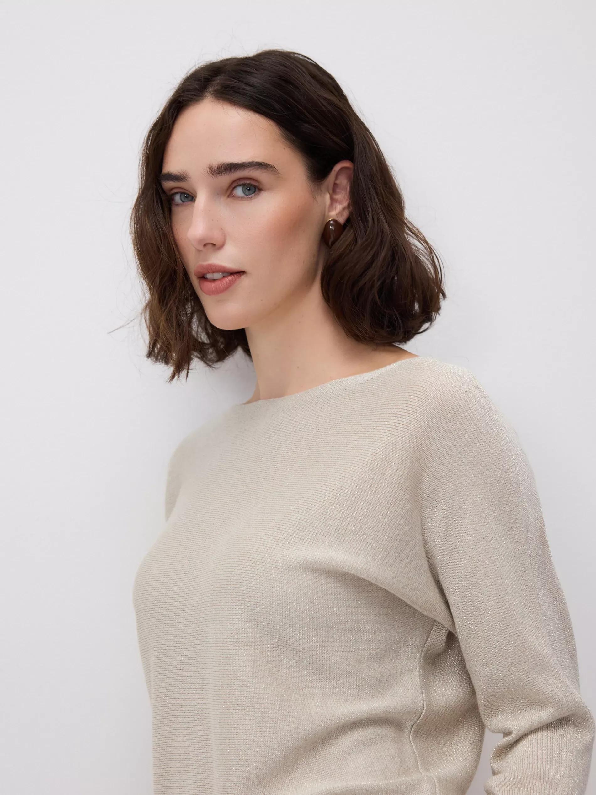 Gold Metallic Knit Jumper, Golden, large image number 2