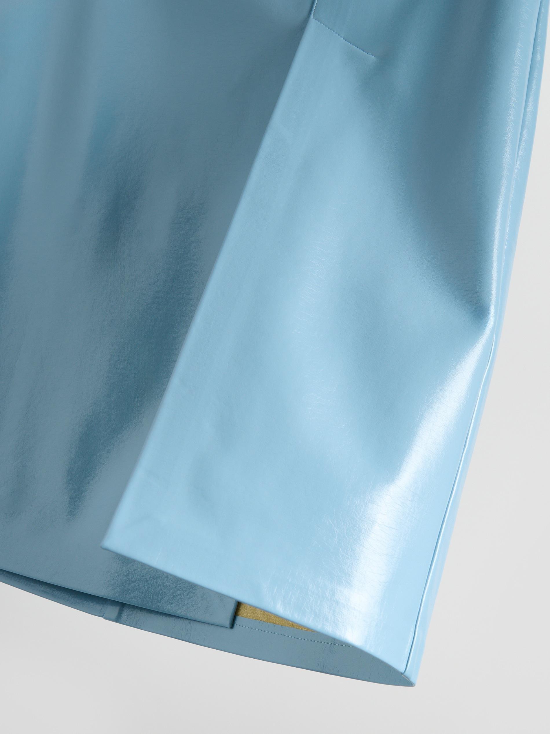 LIGHT BLUE Faux leather skirt, Blue, large image number 1