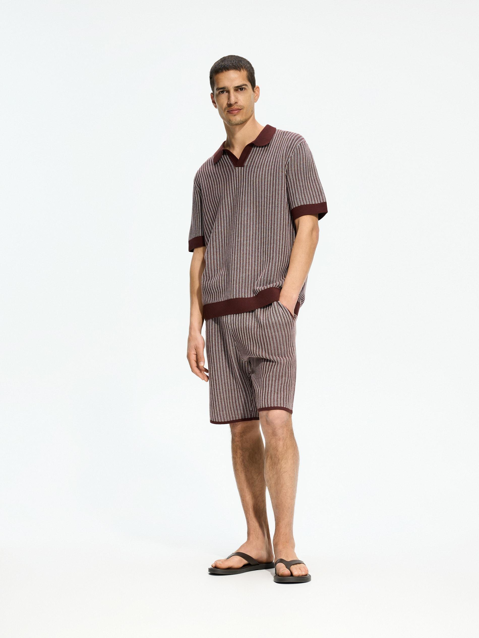 Brown Structured Regular Fit Shorts, Brown, large image number 0