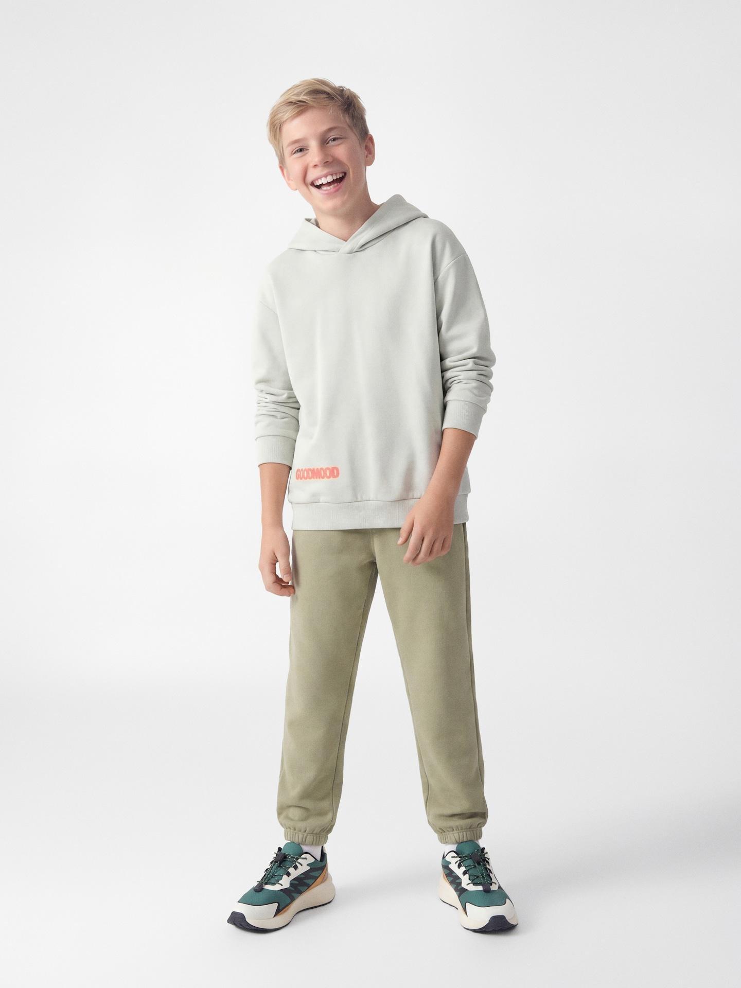 Green Cotton Joggers, Green, large image number 0