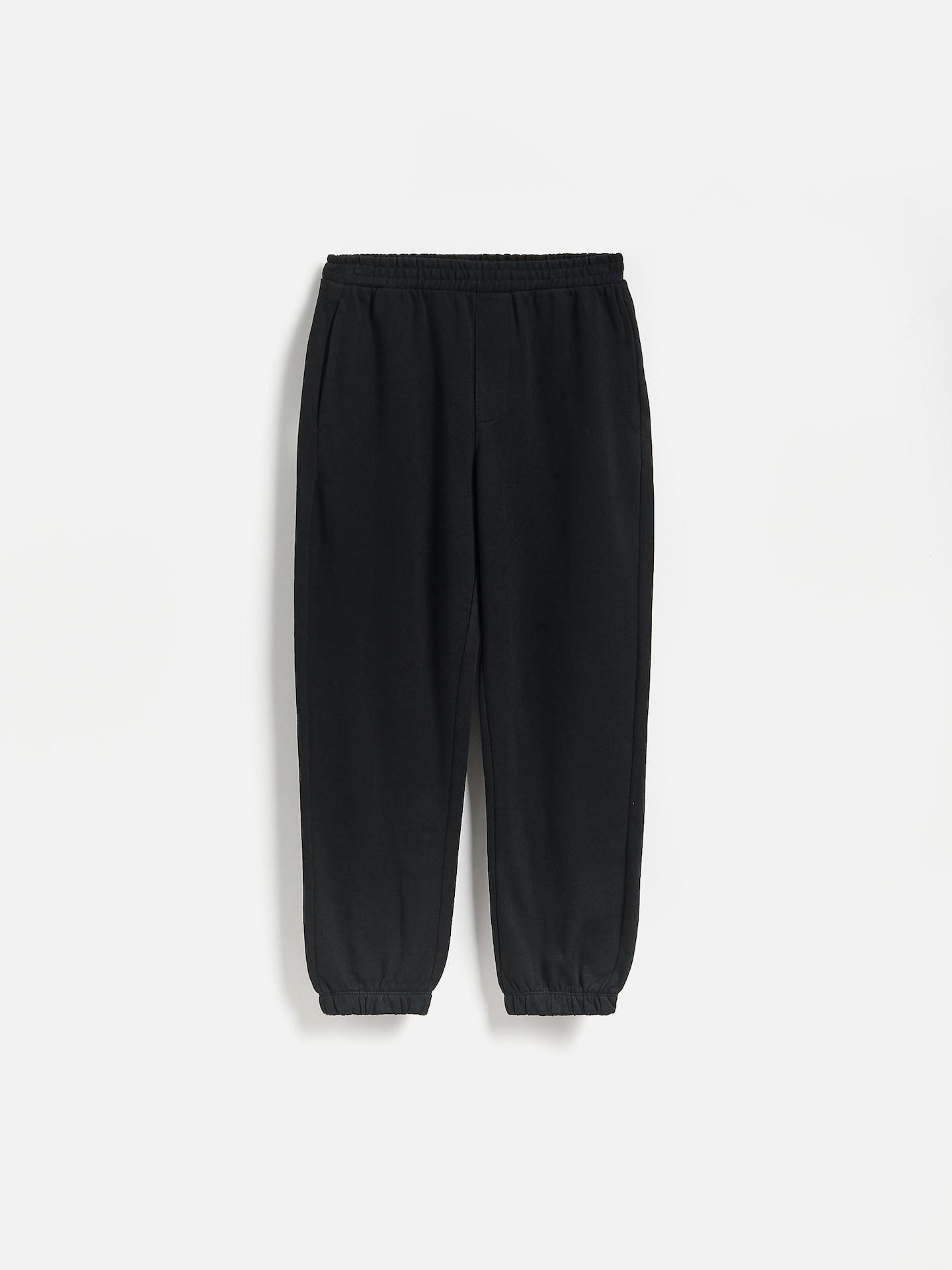 Black Cotton Joggers, Black, large image number 1