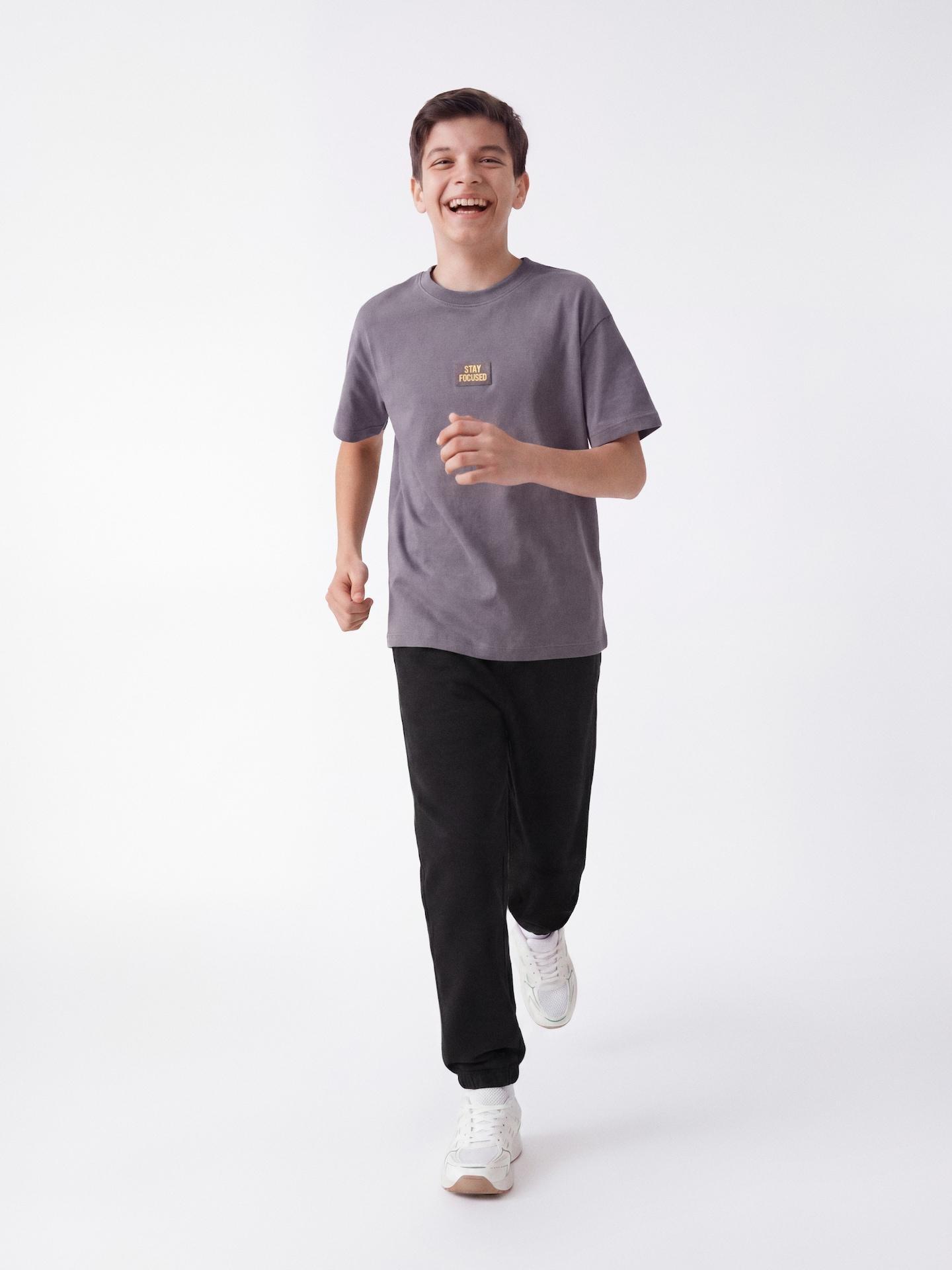 Black Cotton Joggers, Black, large image number 3