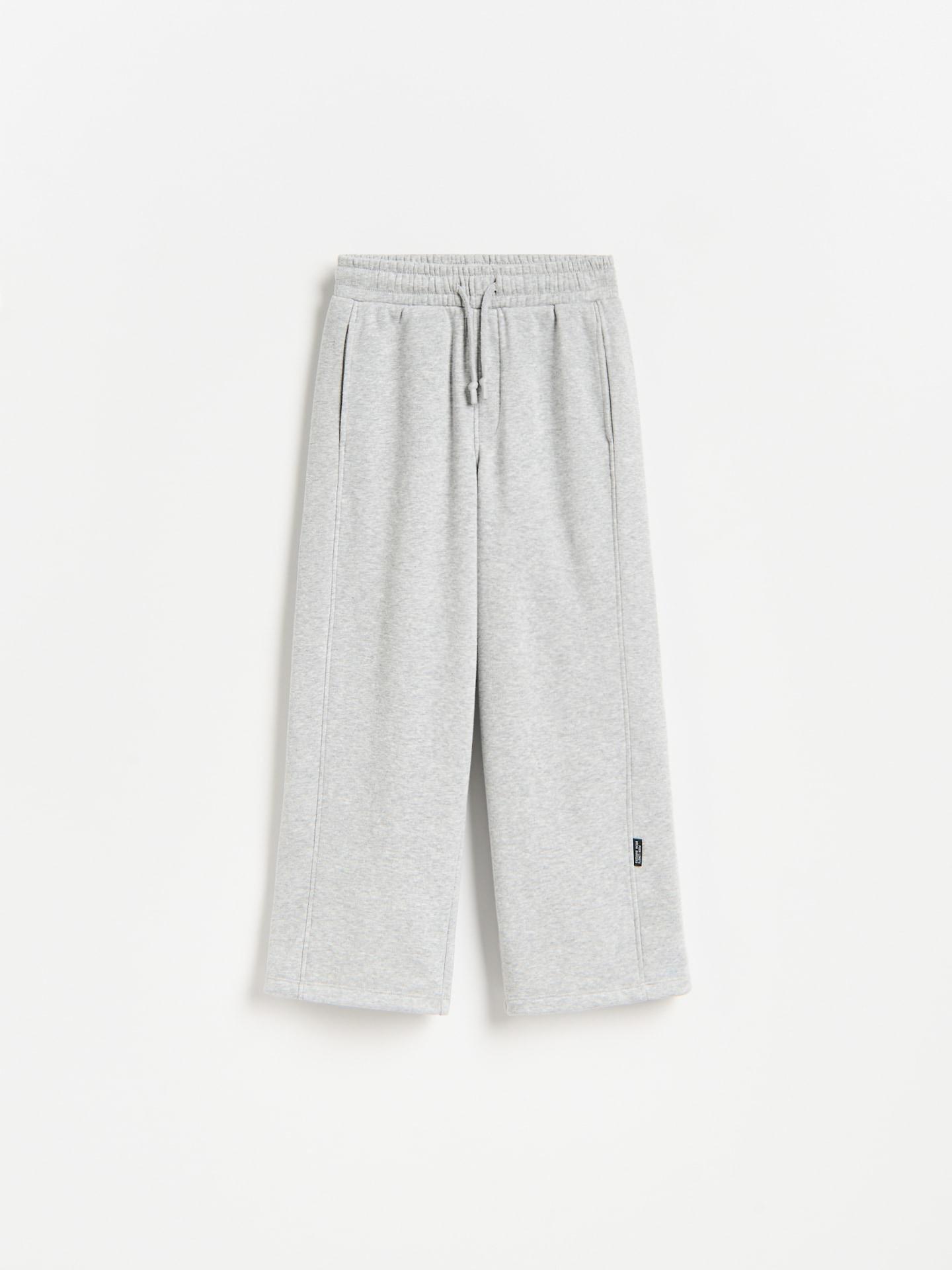 Grey Cotton Rich Wide Leg Trousers, Light grey, medium