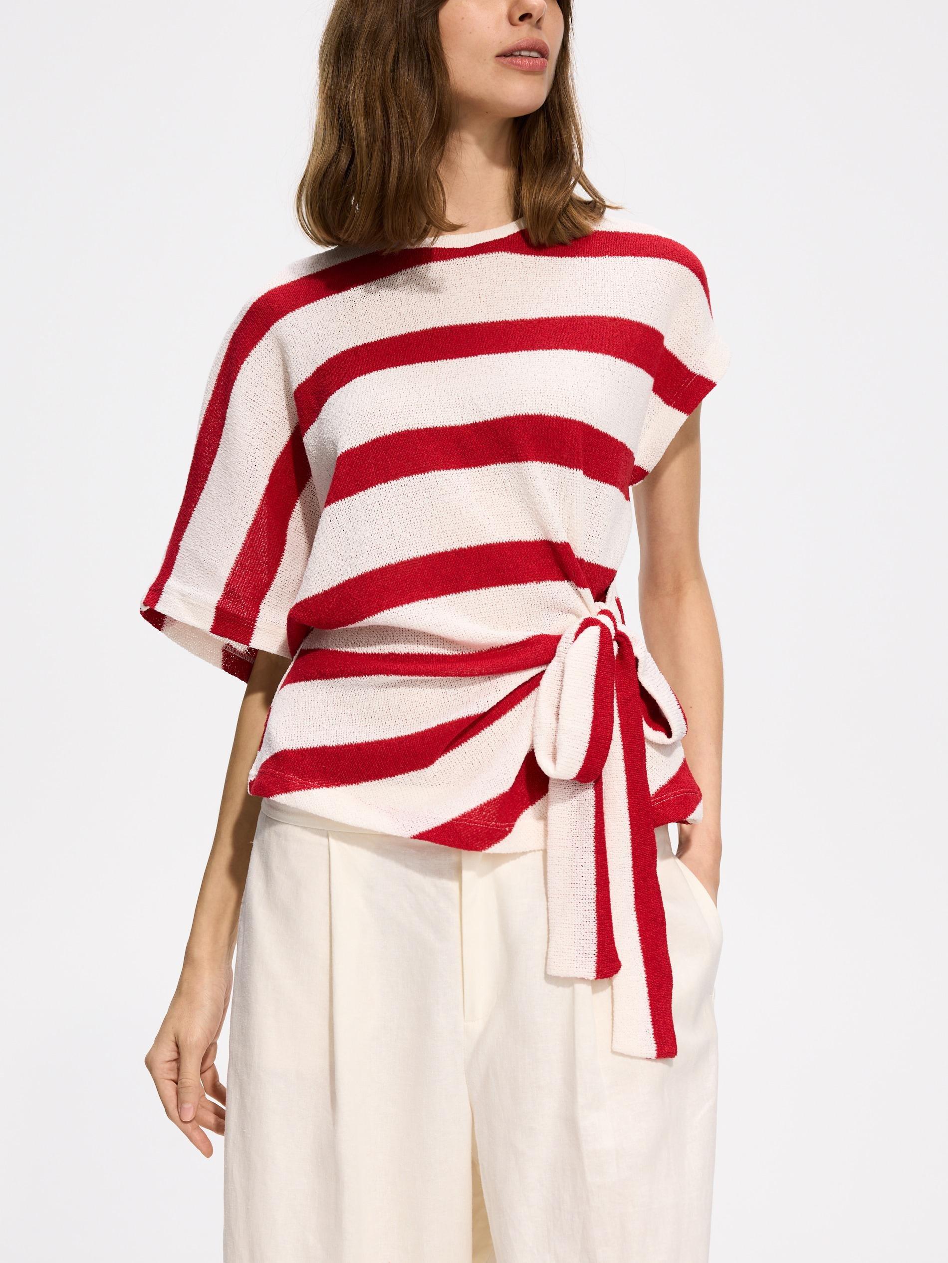 Multicolour Asymmetric Blouse With Tie Detail, Multicolor, large image number 3