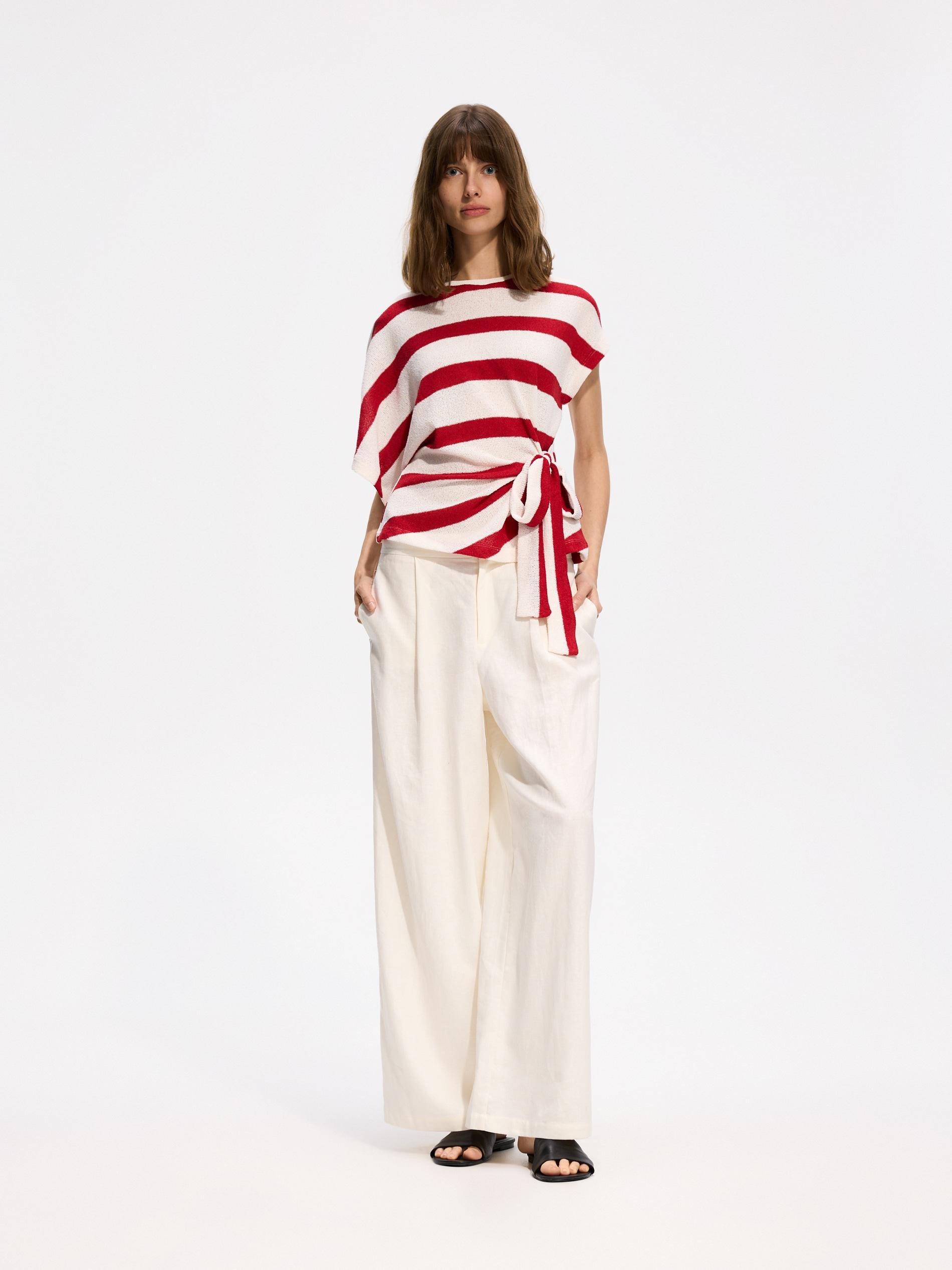 Multicolour Asymmetric Blouse With Tie Detail, Multicolor, large image number 4