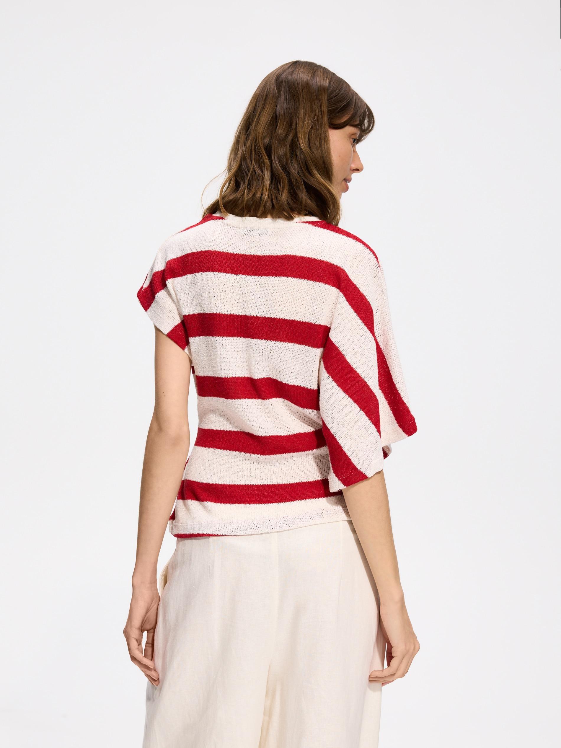 Multicolour Asymmetric Blouse With Tie Detail, Multicolor, large image number 5