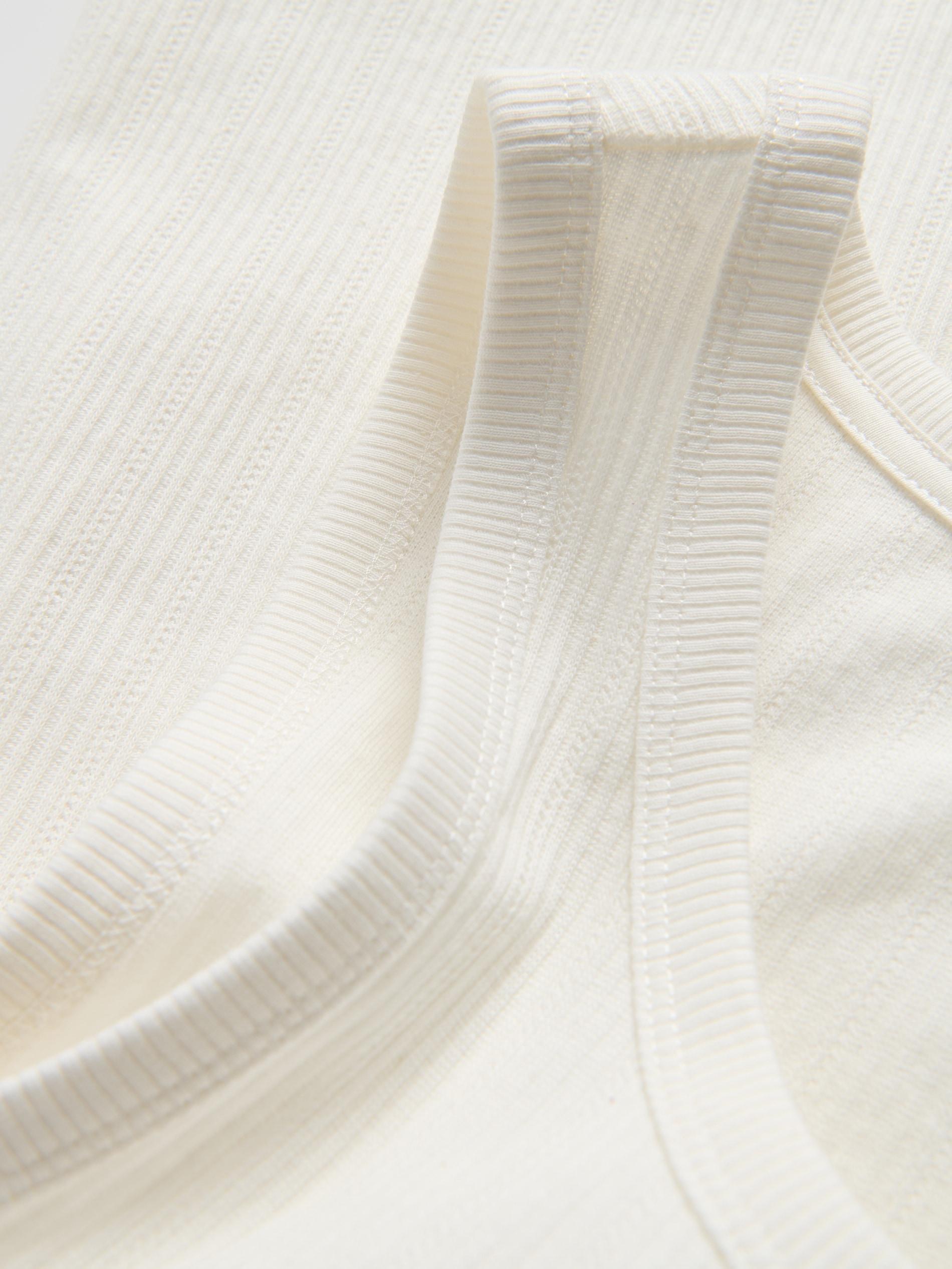Cream Cotton Tank Top, , large image number 5