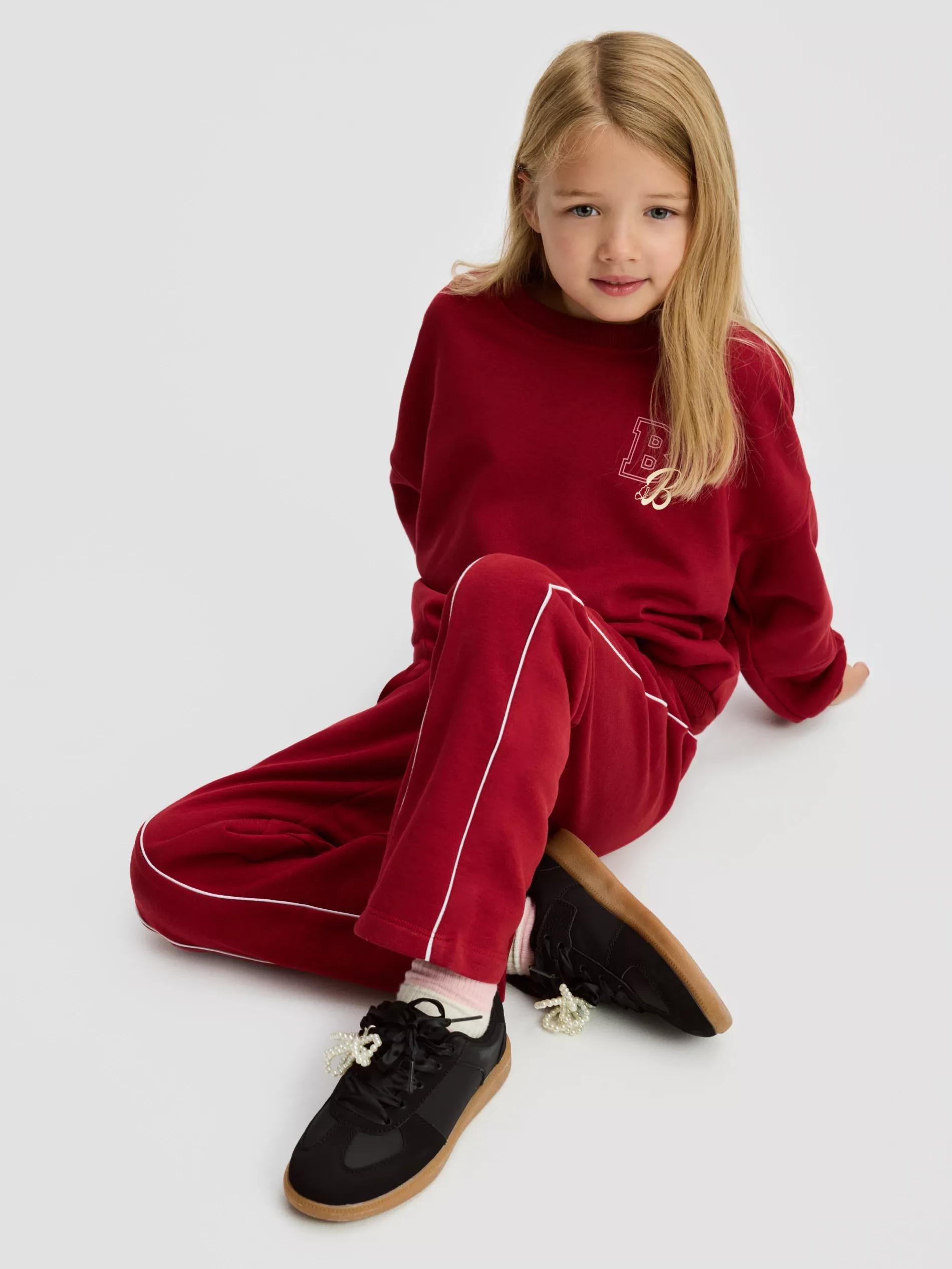 MAROON Sweatpants with side stripes, Burgundy, large image number 1