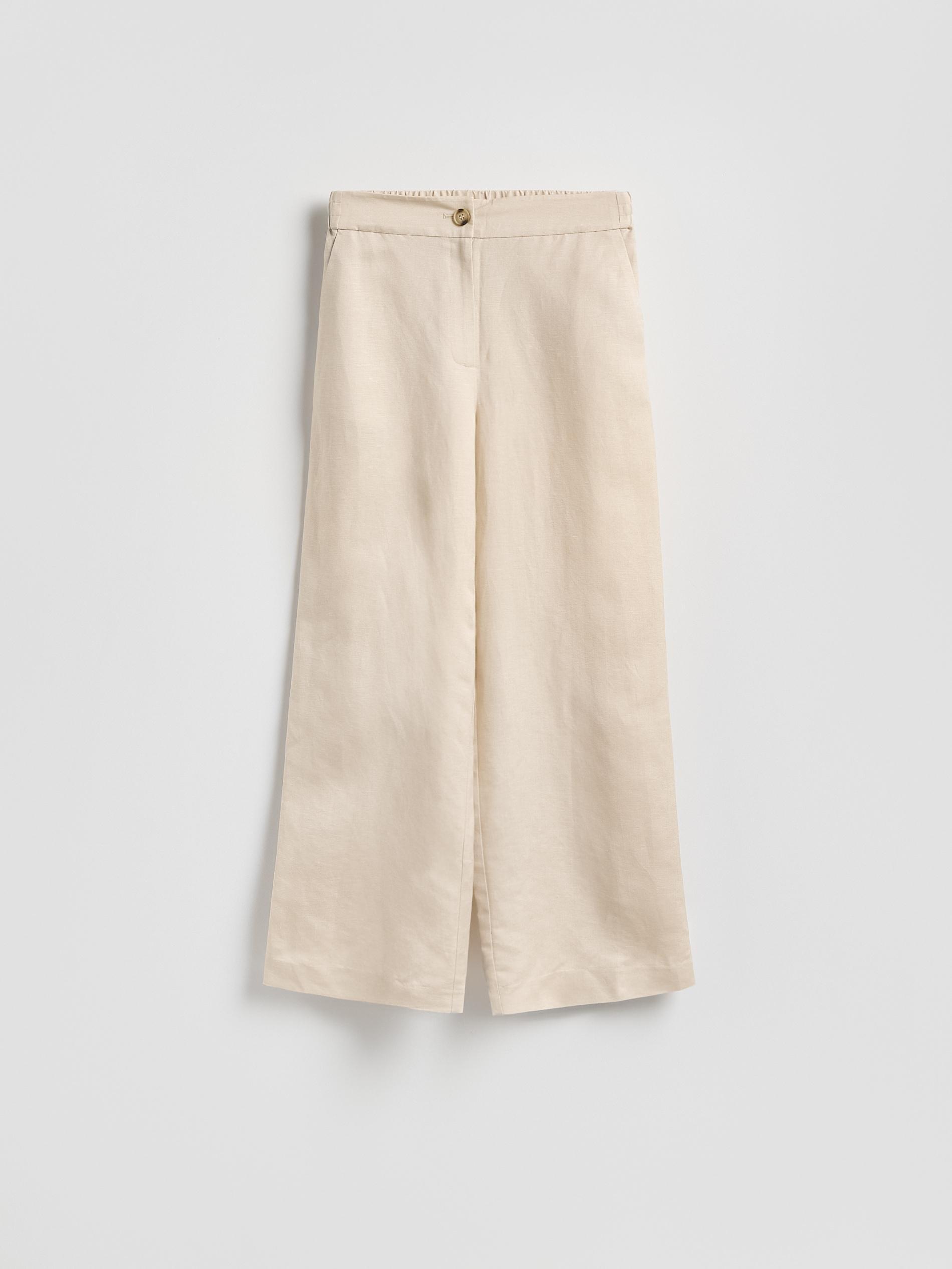 Beige Linen Rich Trousers, Beige, large image number 2