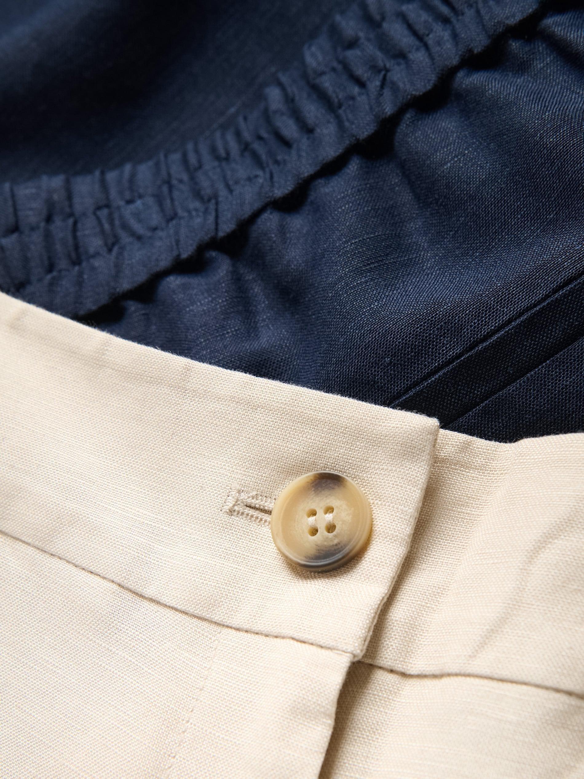 Navy Linen Rich Trousers, Navy, large image number 4