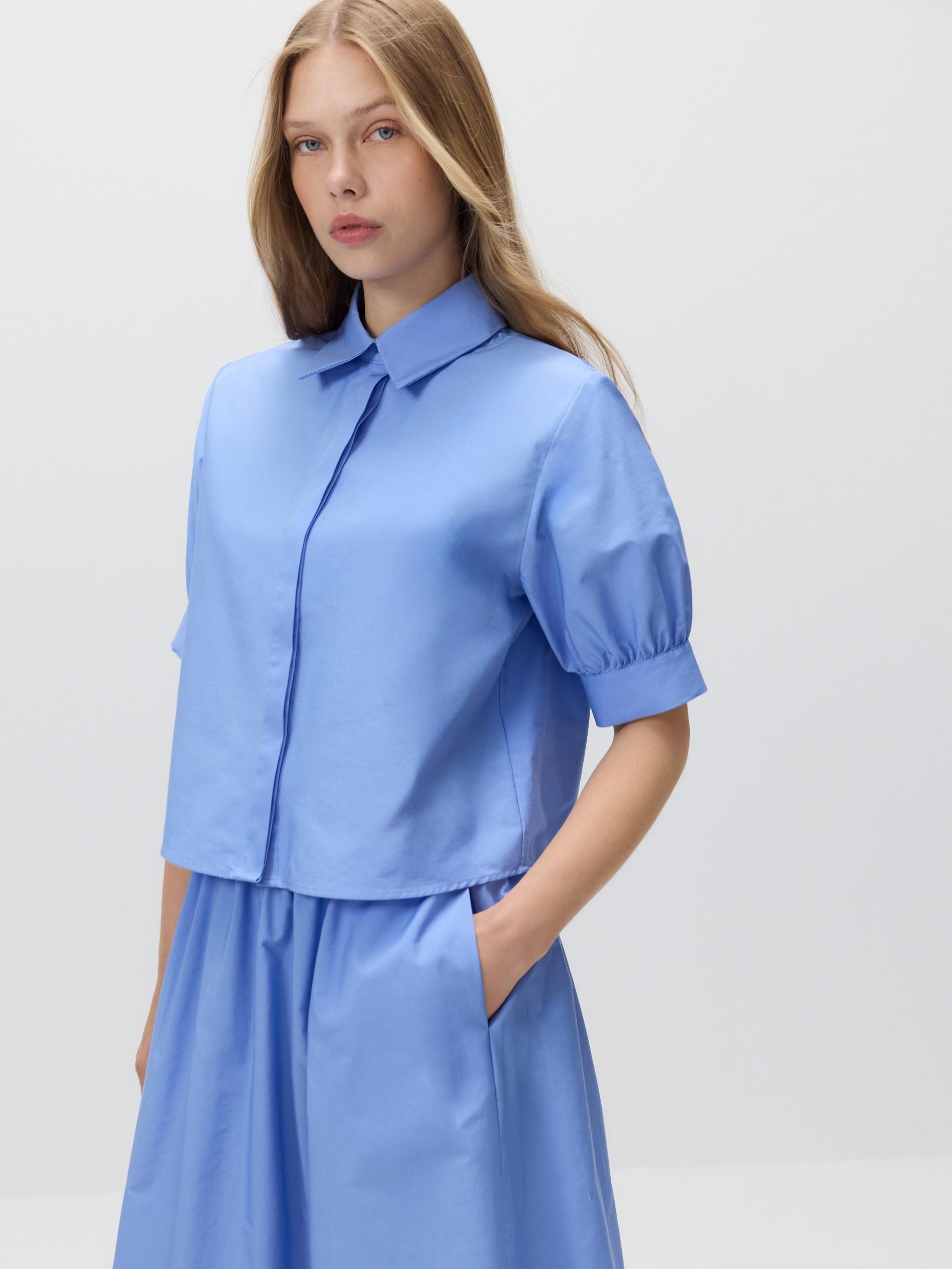 Blue Shirt With Puffy Sleeves, , large image number 0