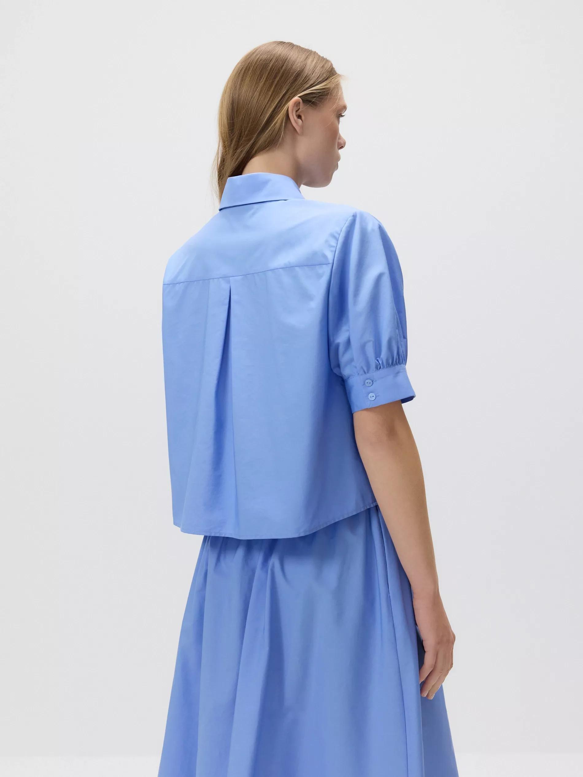 Blue Shirt With Puffy Sleeves, Blue, large image number 3