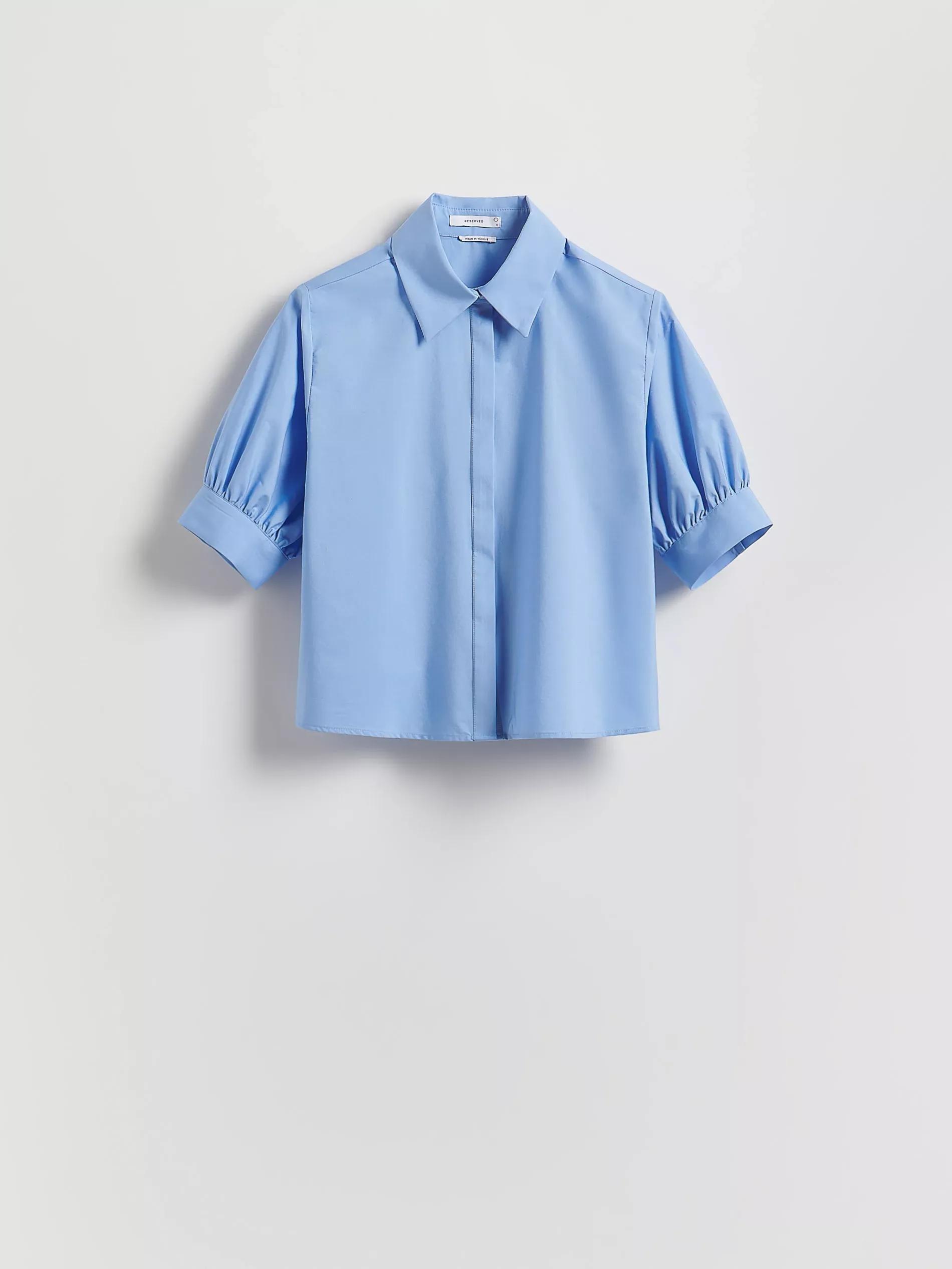 Blue Shirt With Puffy Sleeves, Blue, large image number 4
