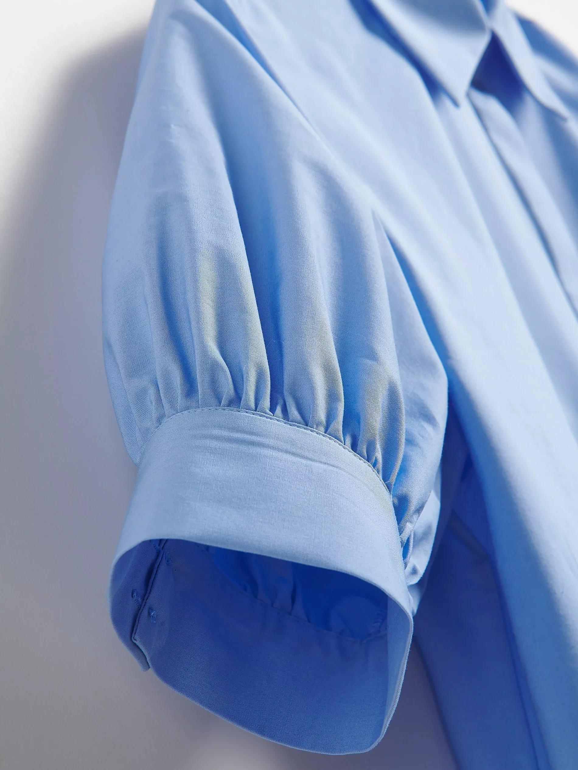 Blue Shirt With Puffy Sleeves, Blue, large image number 5