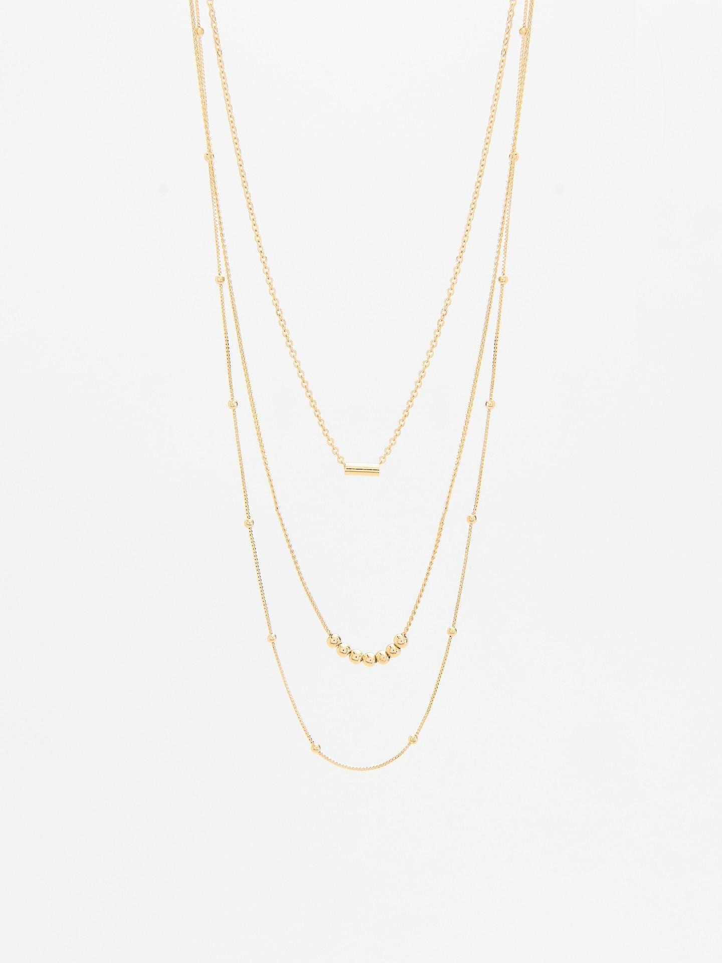 Gold Necklace Set, Golden, medium
