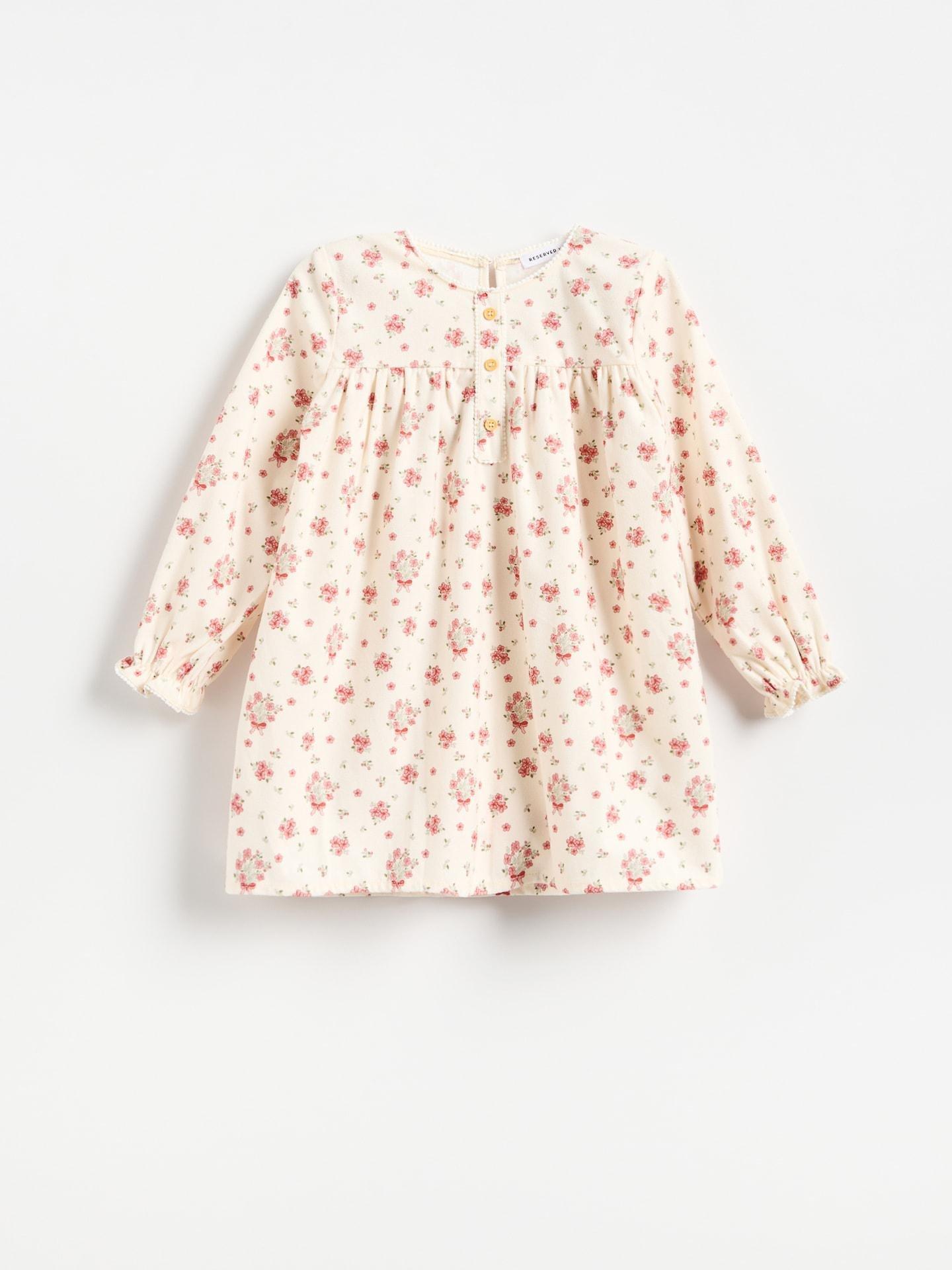 Beige Floral Dress, 7401_02P, medium