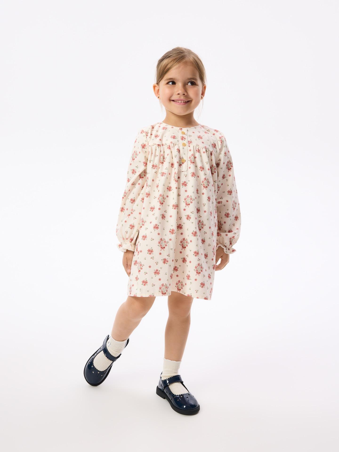 Beige Floral Dress, 7401_02P, large image number 4