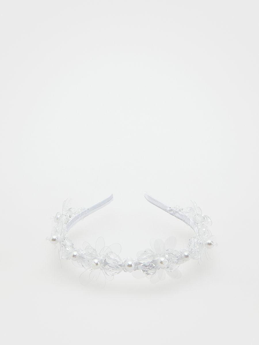 White Hairband,Kids Girl, White, large image number 0