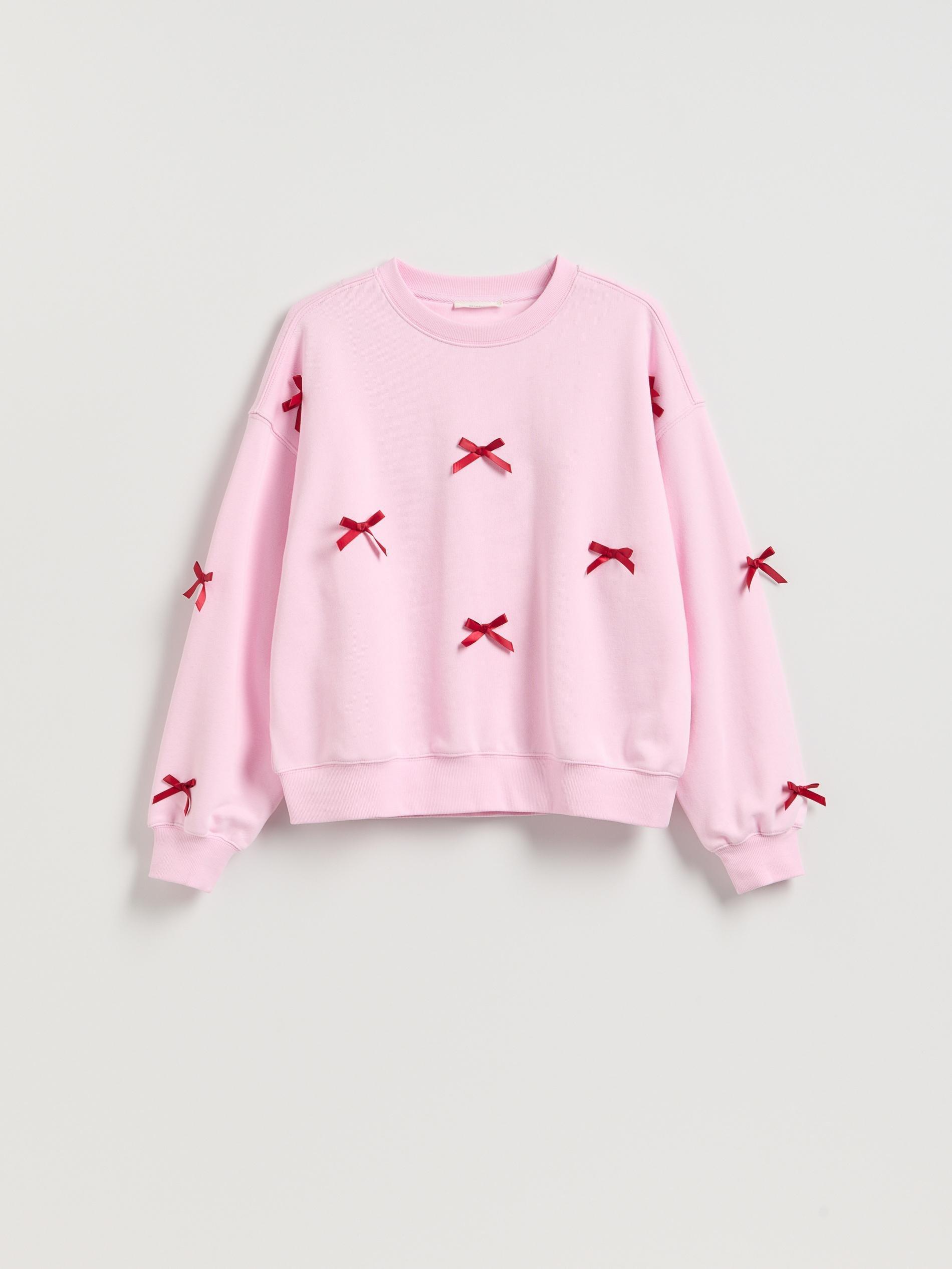 Pink Sweatshirt With Bows, Pink, large image number 4