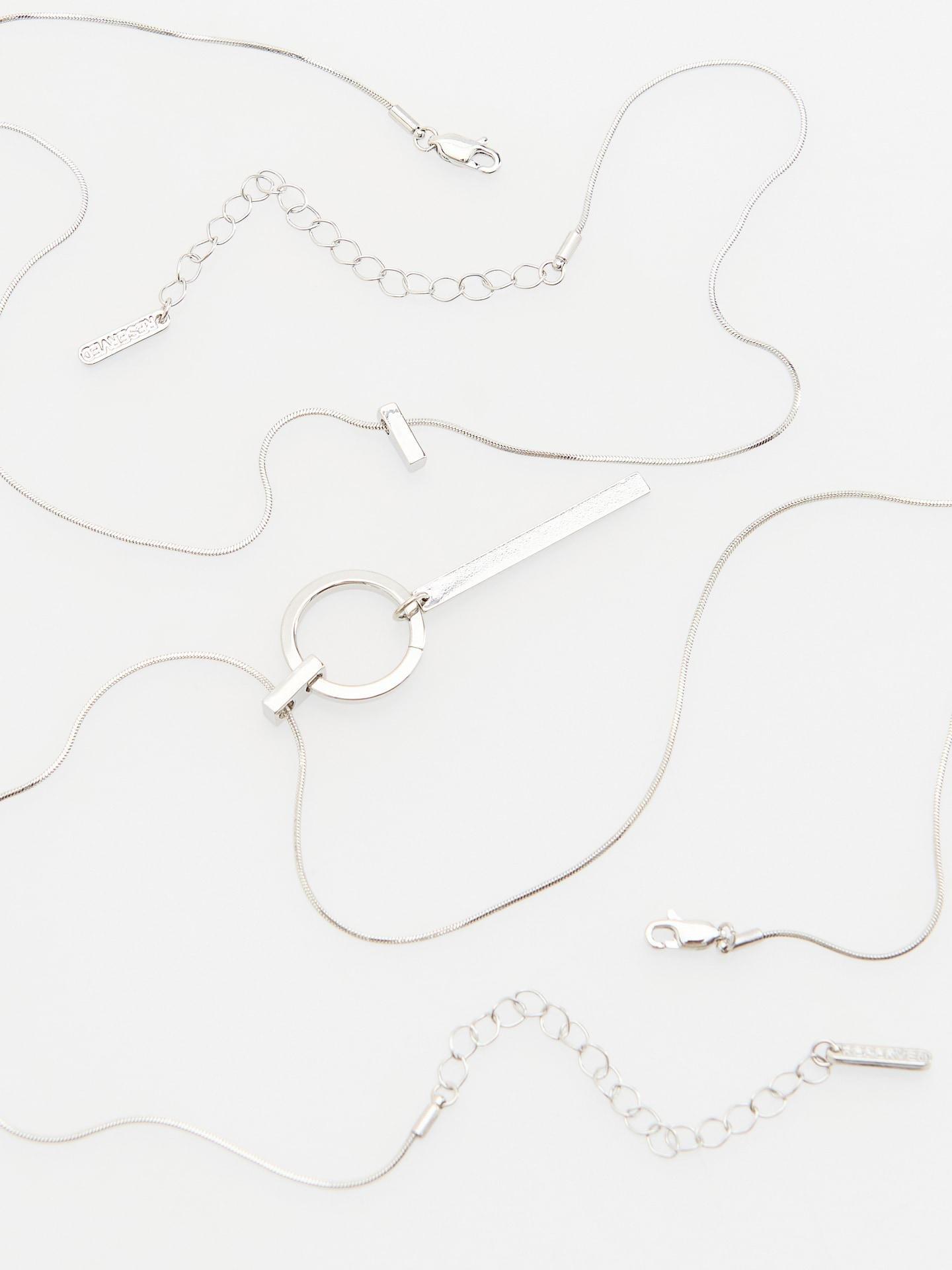 Silver Necklaces 2 Pack, Silver, large image number 1