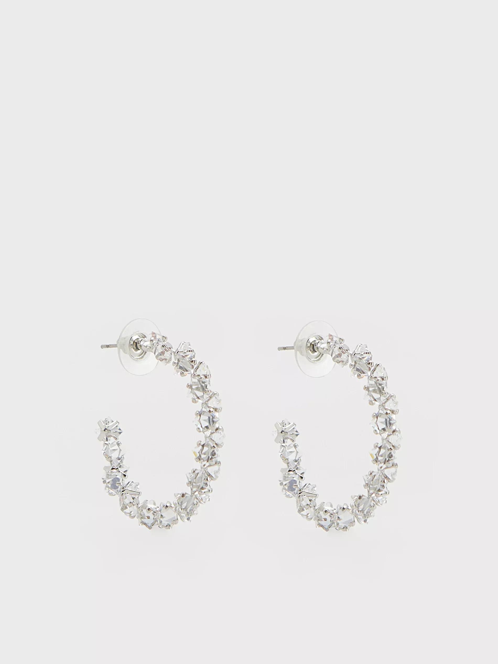 Silver Circular Drop Earrings, Silver, large image number 0