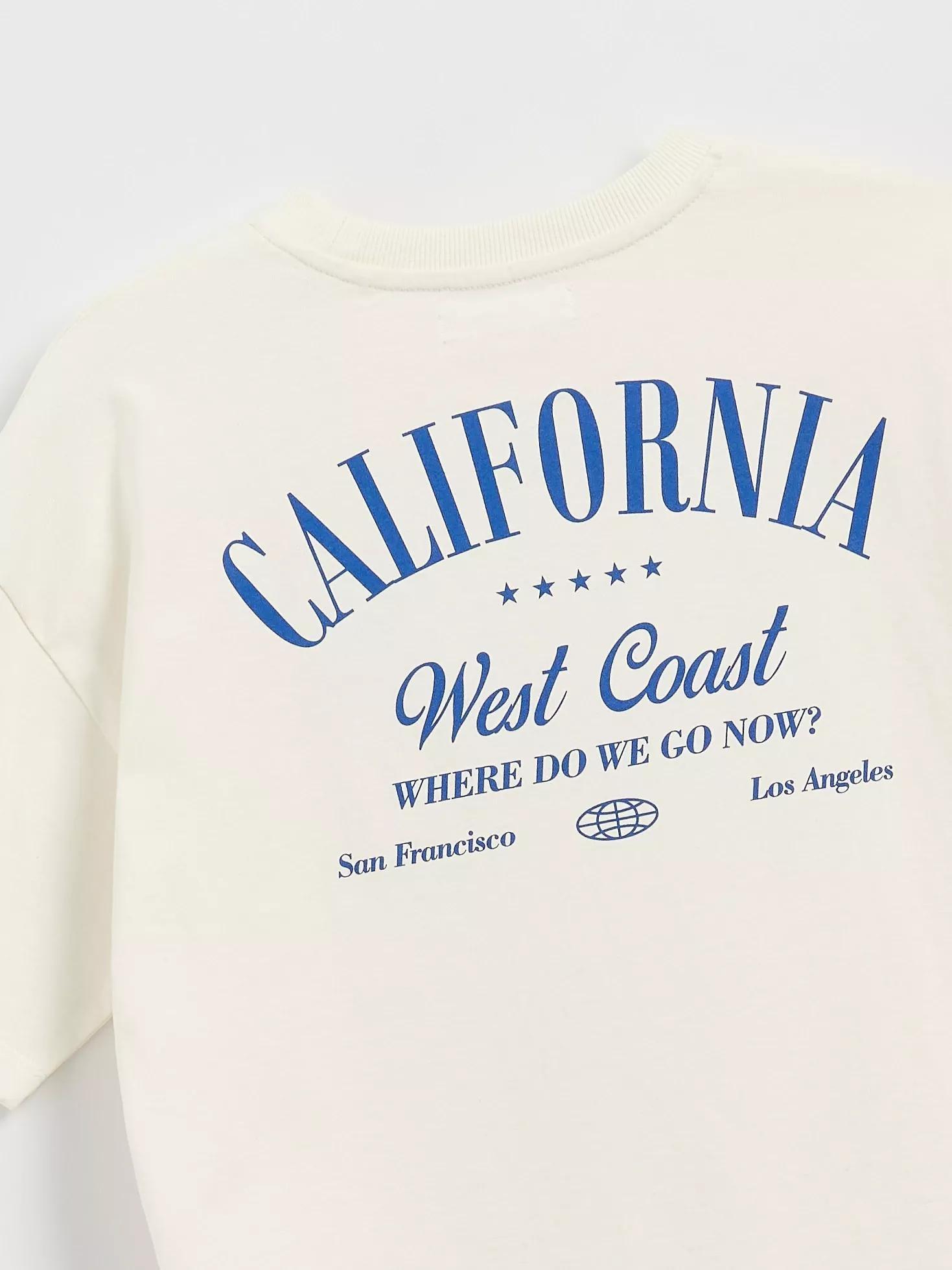 Cream T-Shirt With Print, , large image number 1