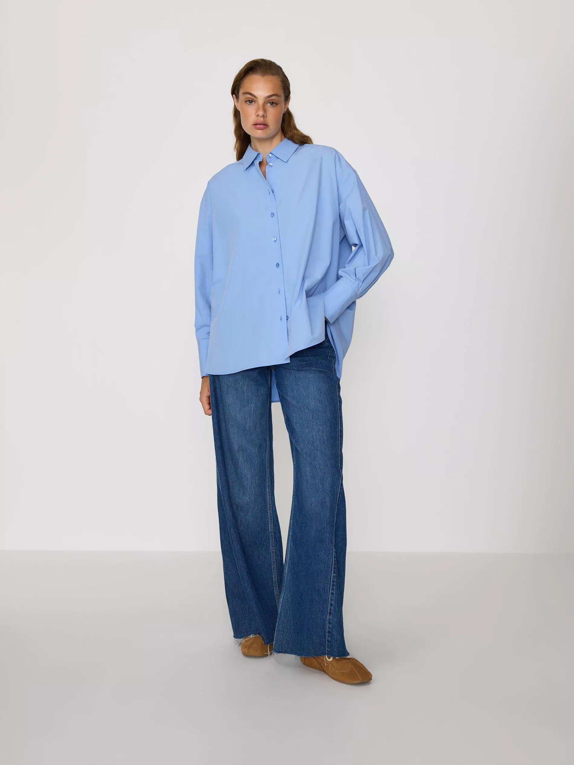 Blue Cotton Shirt, Blue, medium