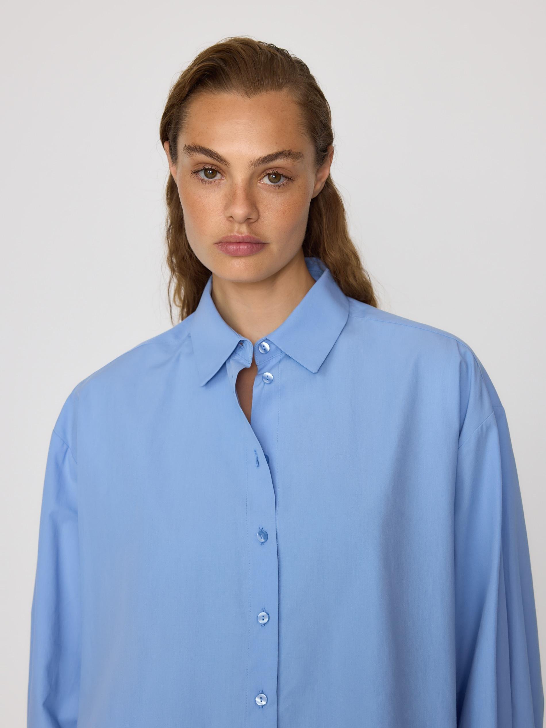 Blue Cotton Shirt, Blue, large image number 3