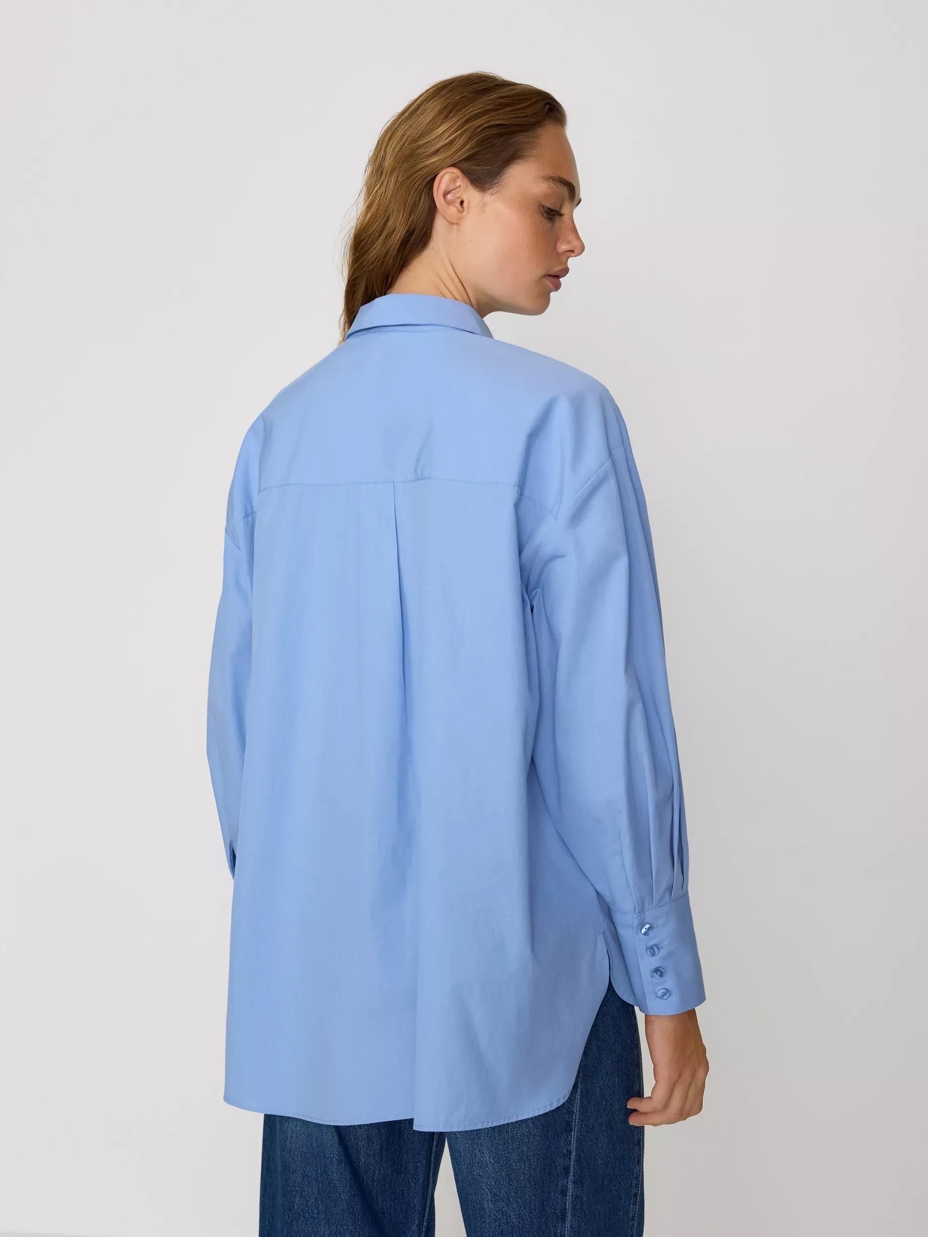 Blue Cotton Shirt, Blue, large image number 4