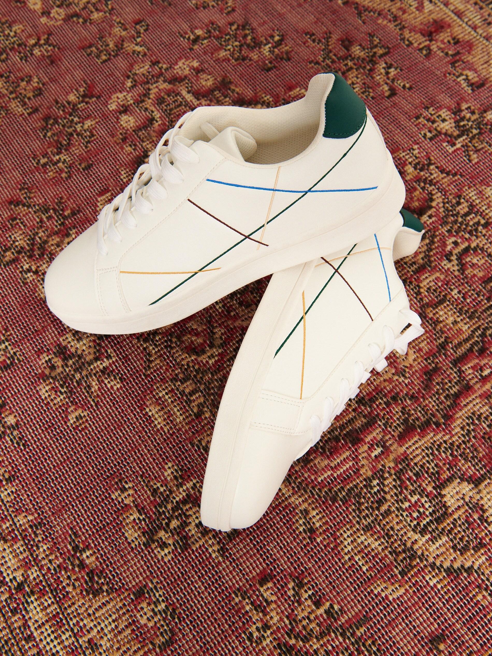 White Thick Sole Sneakers, , large image number 0