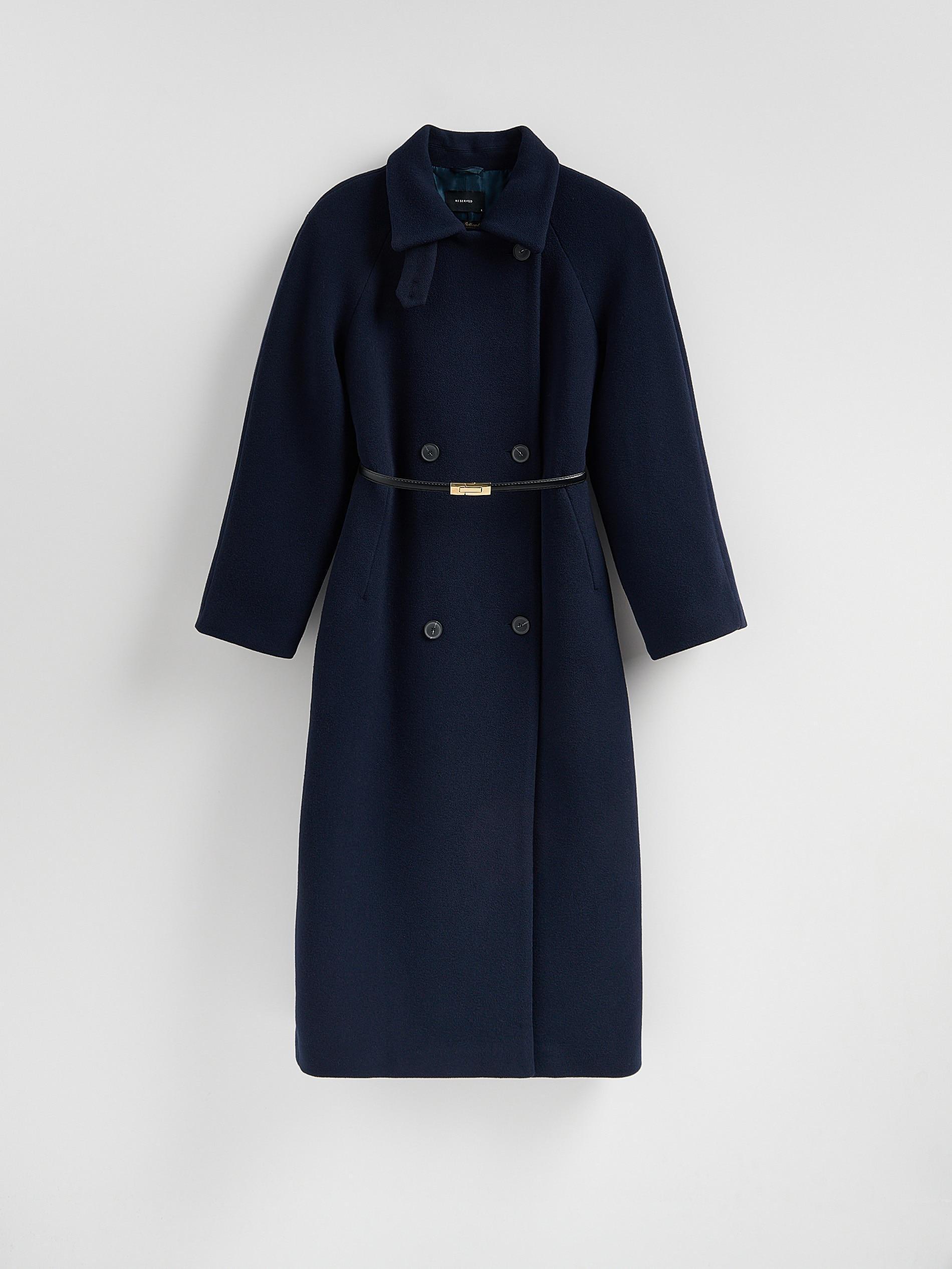 NAVY Coat with Bellandi wool, Navy, large image number 0