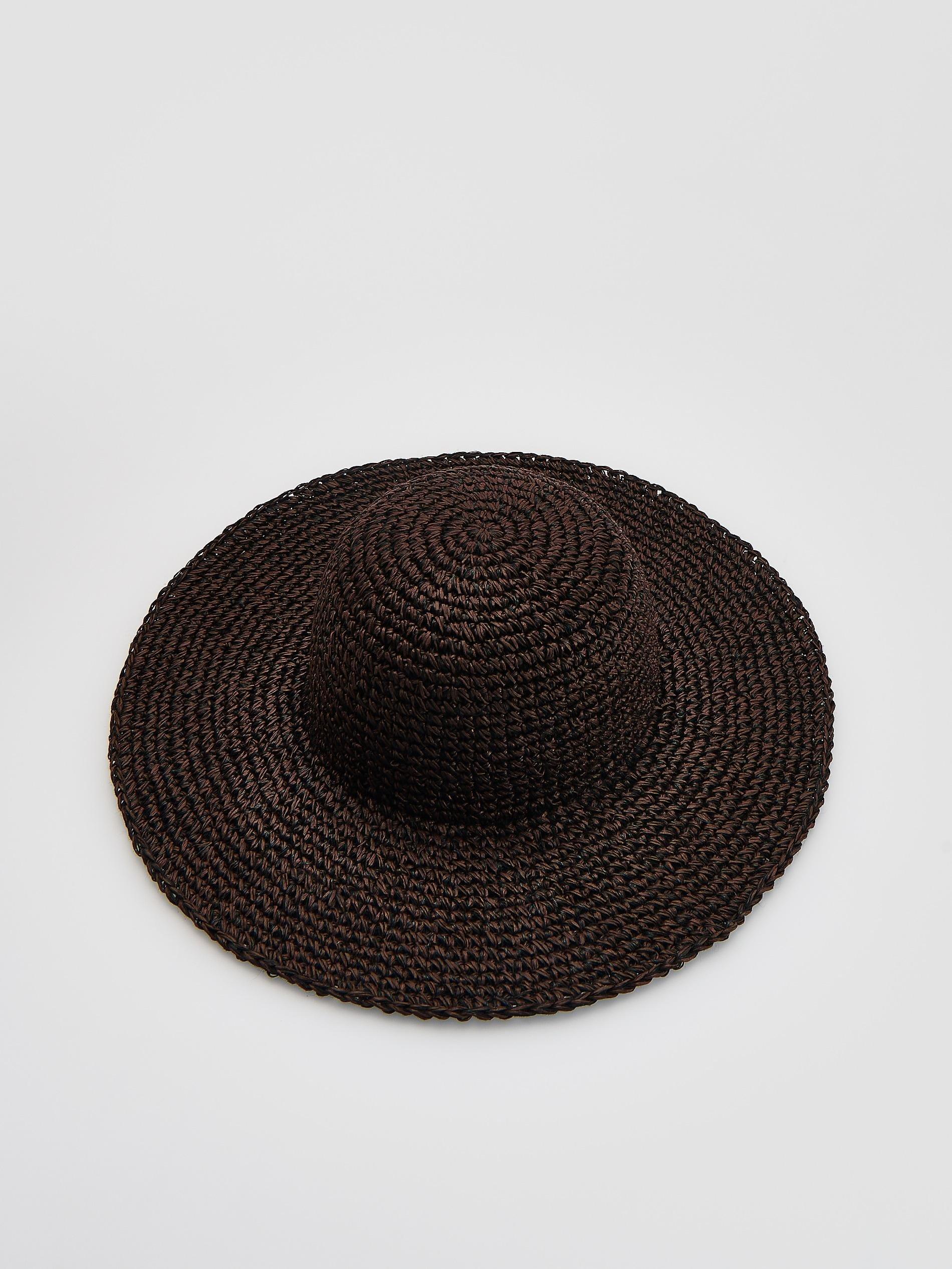 Brown Woven Hat, Brown, large image number 1
