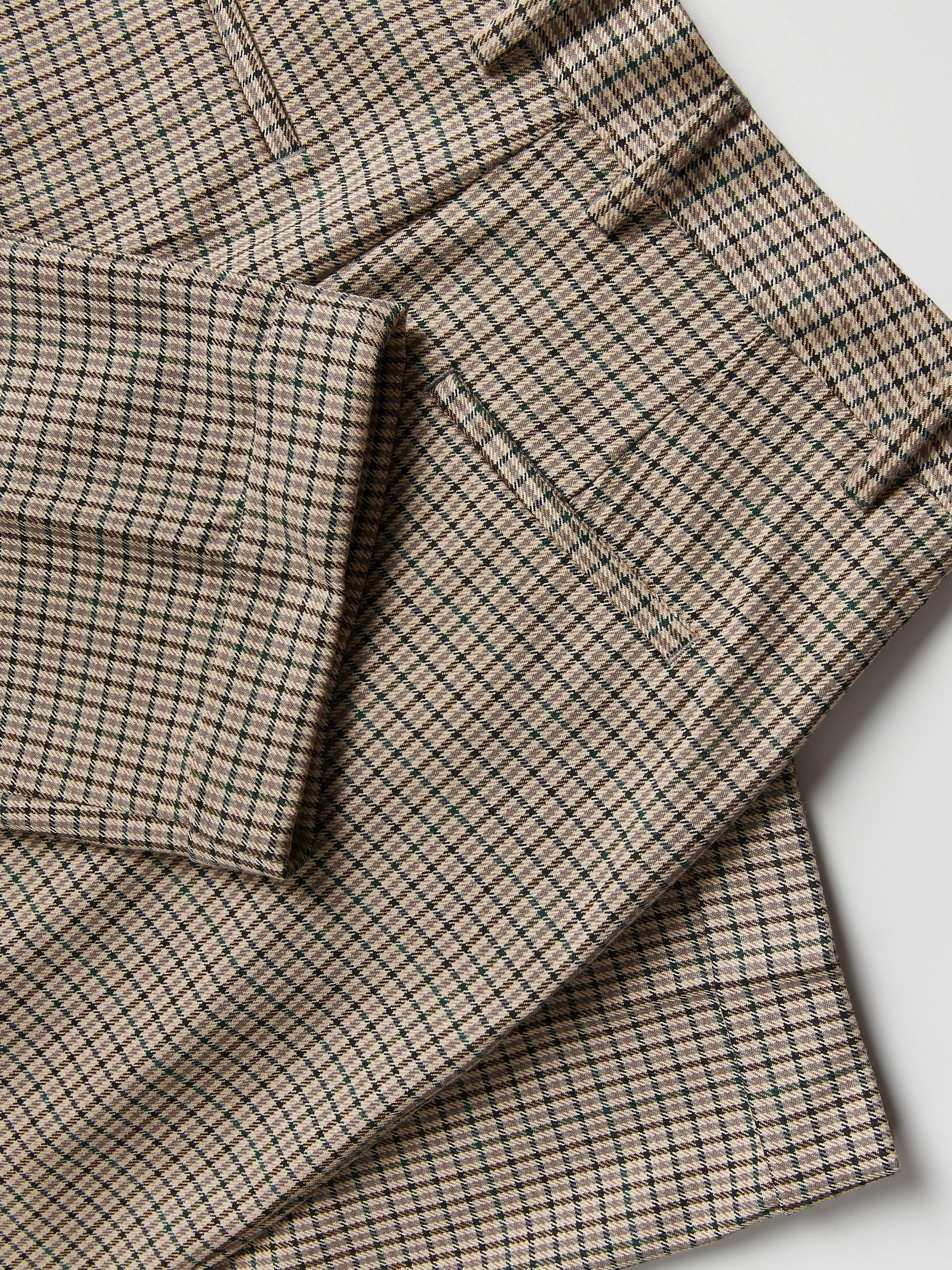 Brown Fine-Checked Trousers, Brown, large image number 2