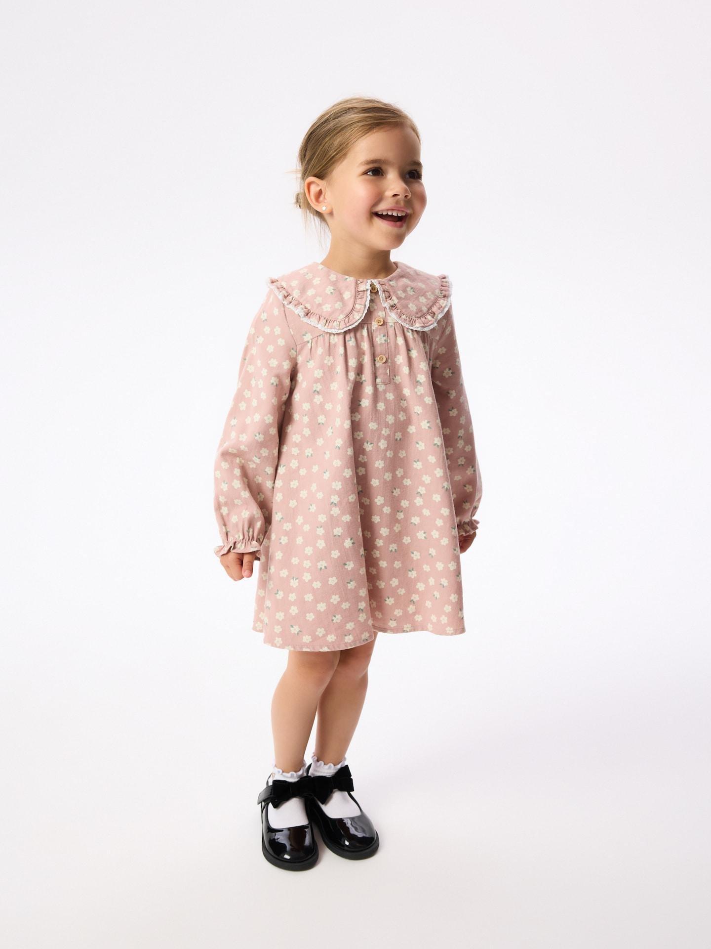 Pink Cotton Floral Dress, 7401_39P, large image number 0