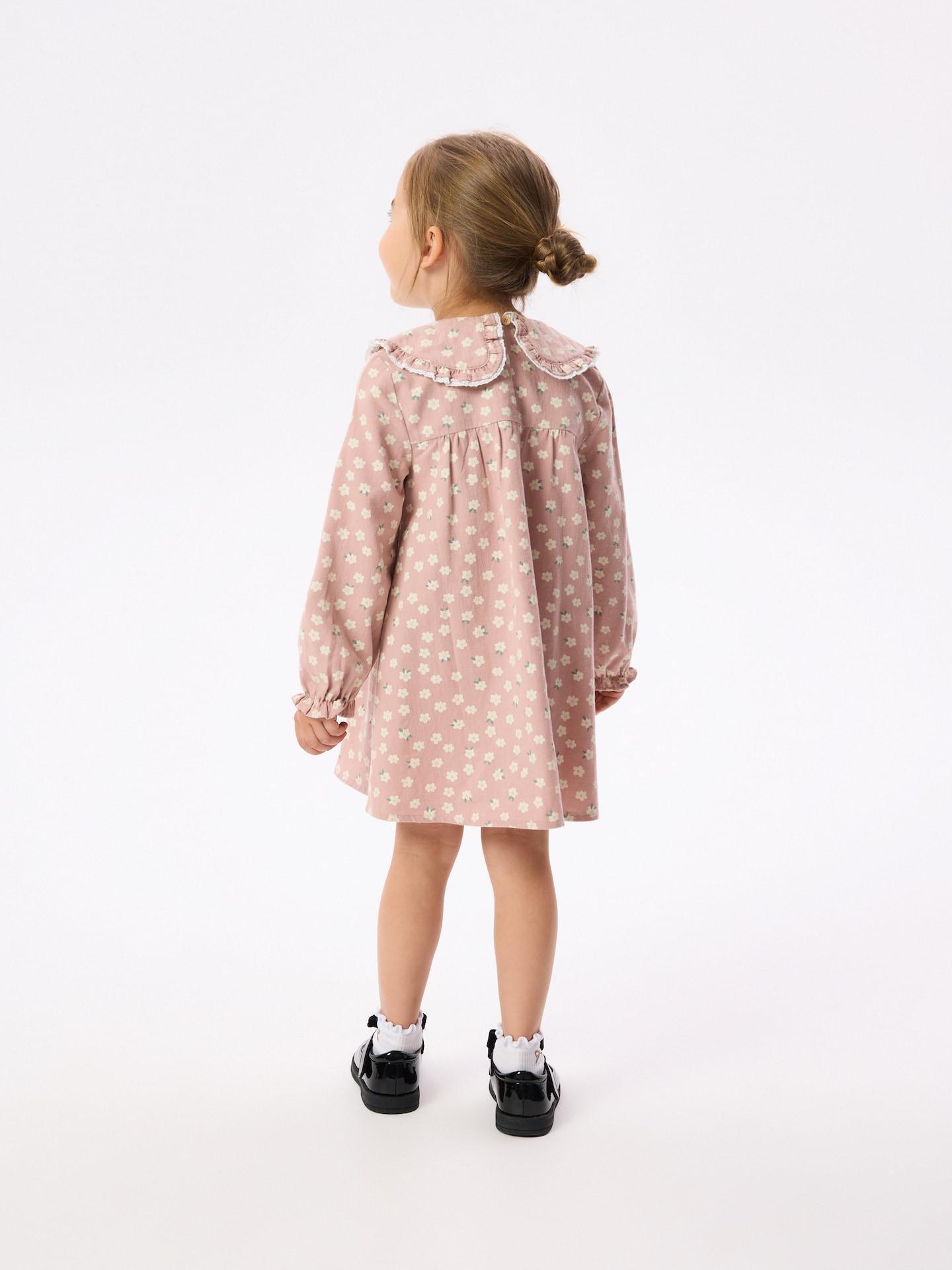 Pink Cotton Floral Dress, 7401_39P, large image number 3