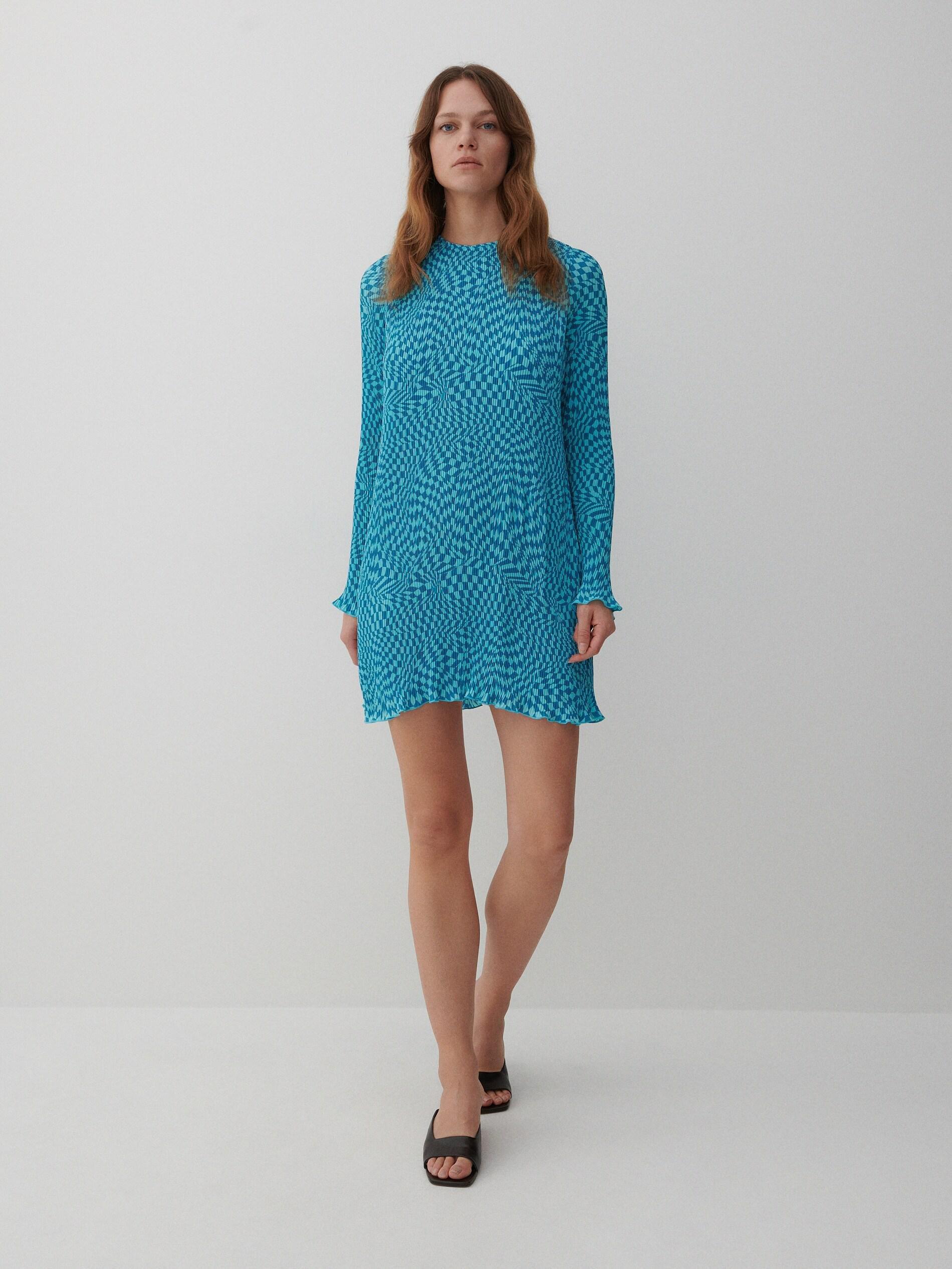 Mint Green Pleated Mini Dress, , large image number 0