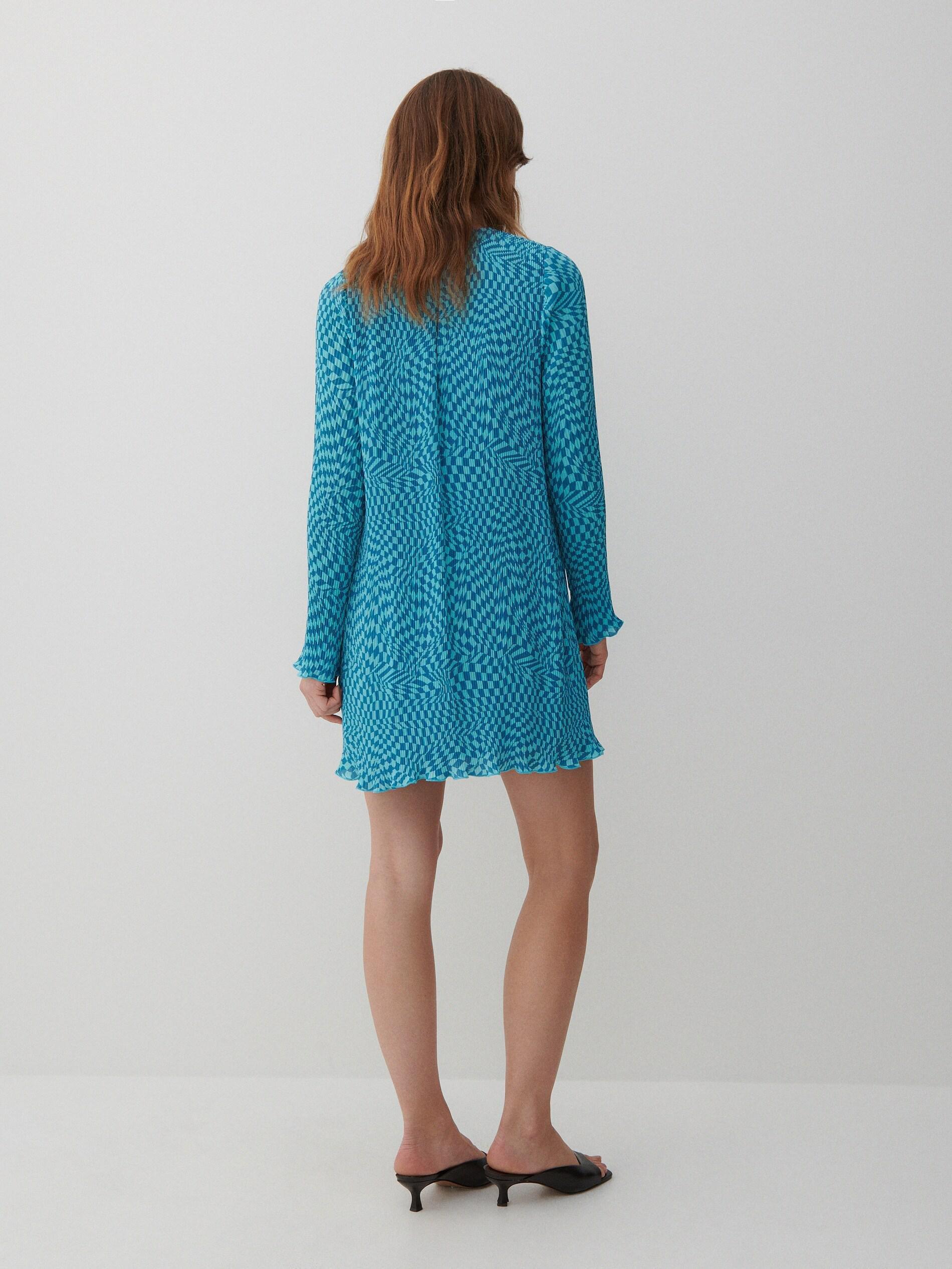 Mint Green Pleated Mini Dress, , large image number 2