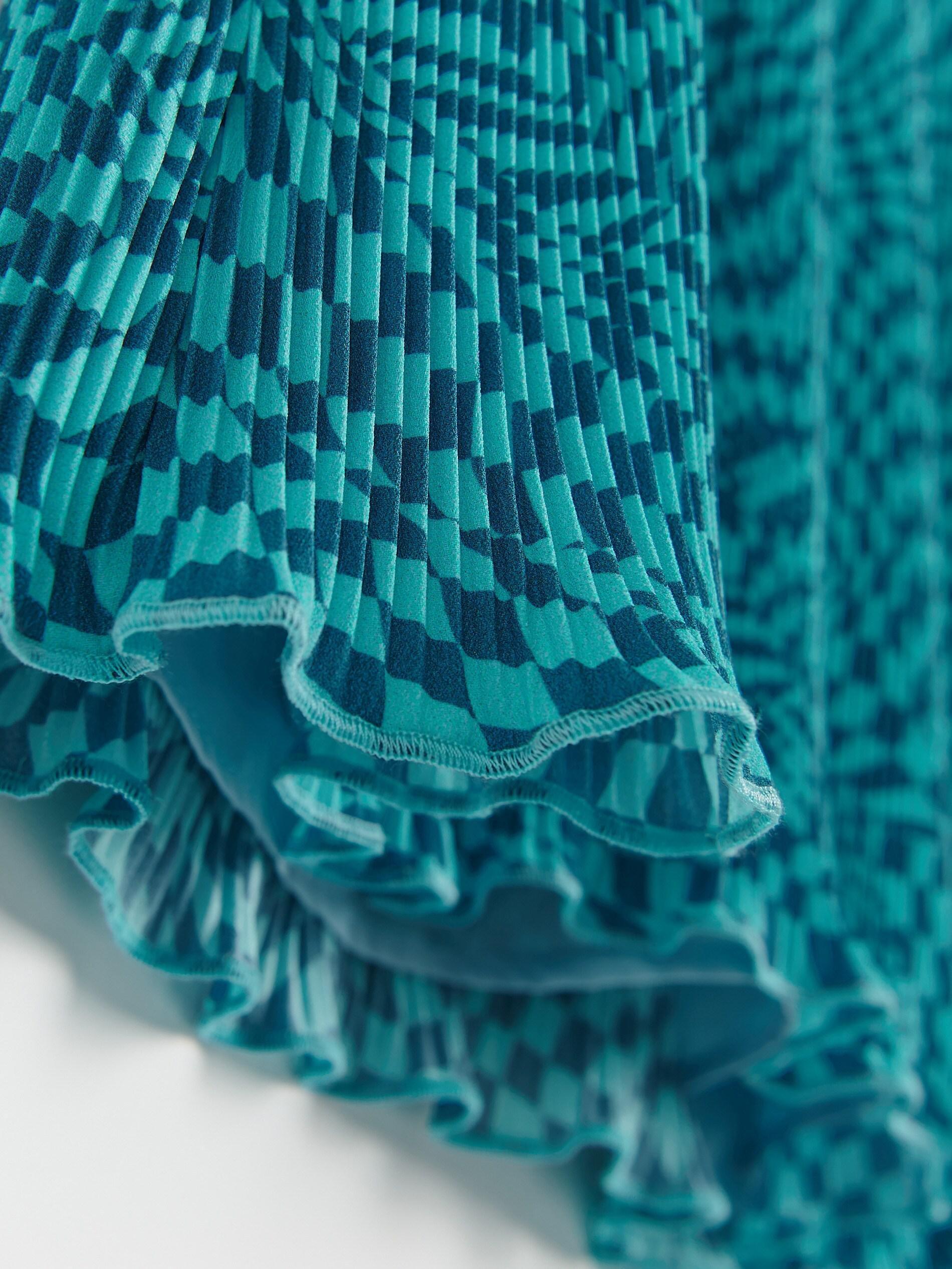 Mint Green Pleated Mini Dress, , large image number 4