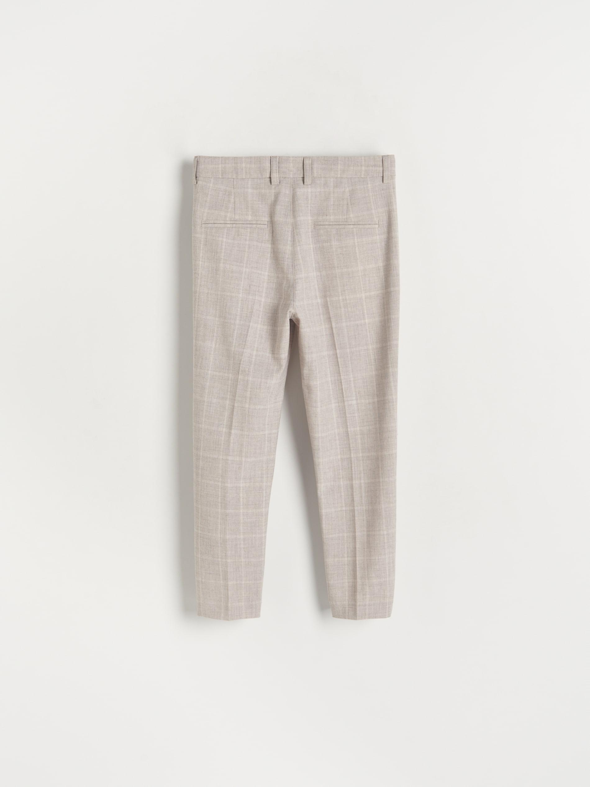 Beige Check Suit Trousers, Kids Boys, , large image number 2