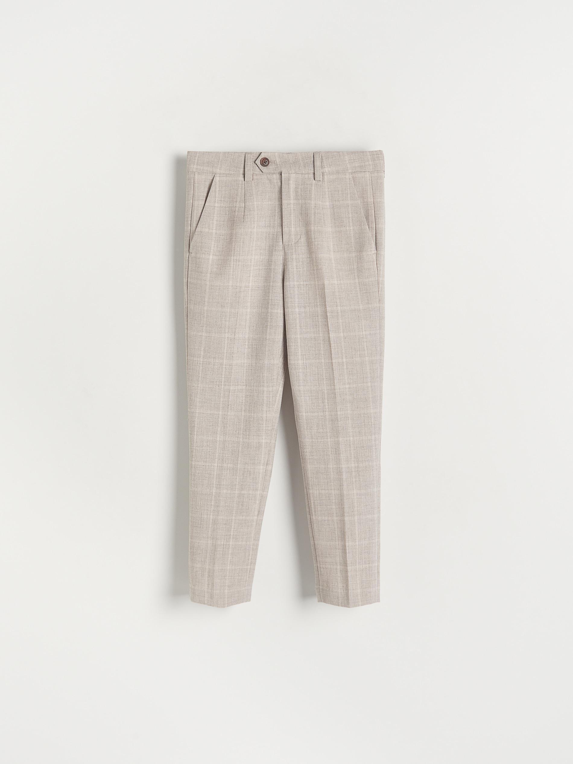 Beige Check Suit Trousers, Kids Boys, , large image number 3