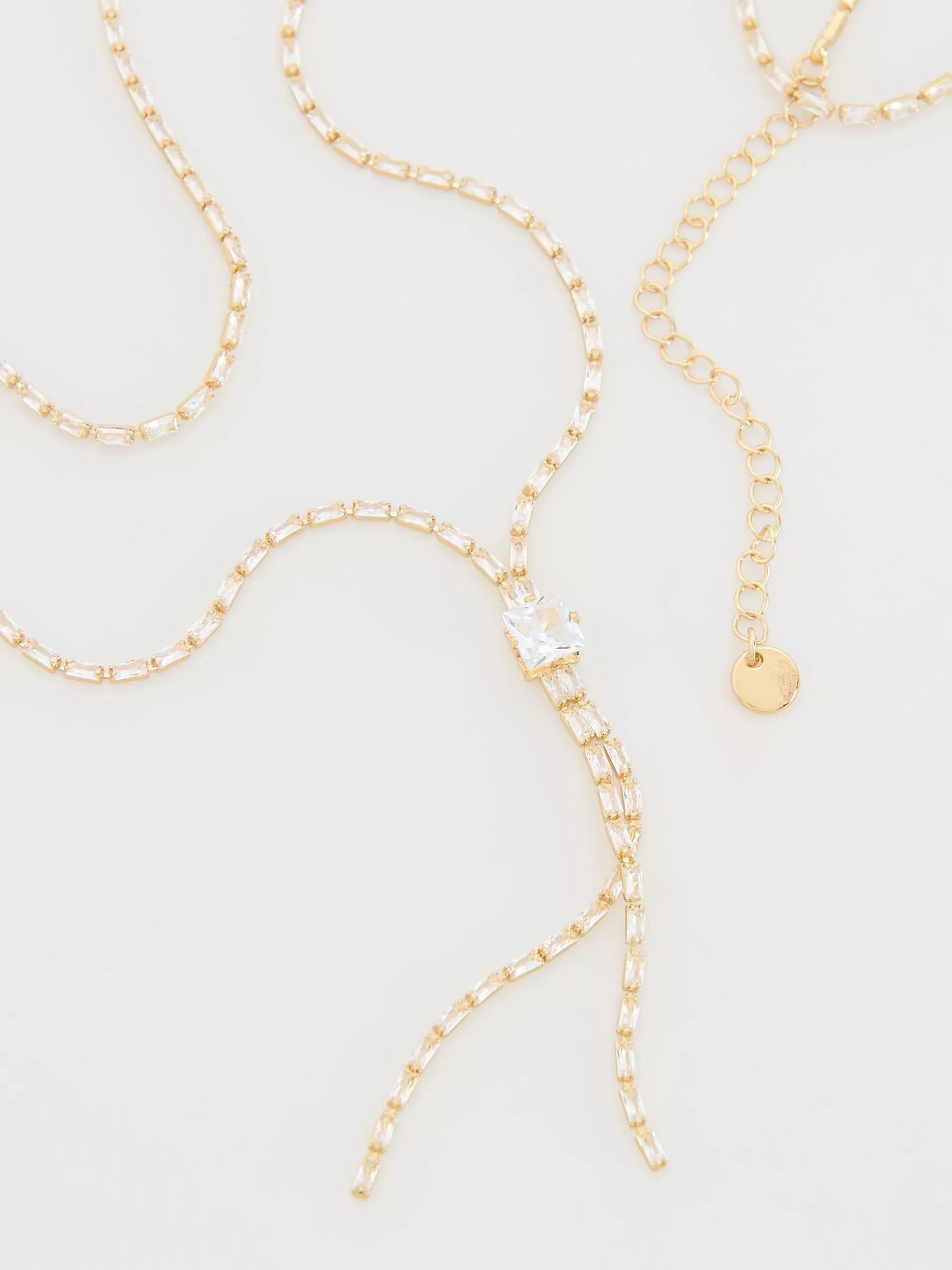 Gold Necklace Set, Golden, large image number 1