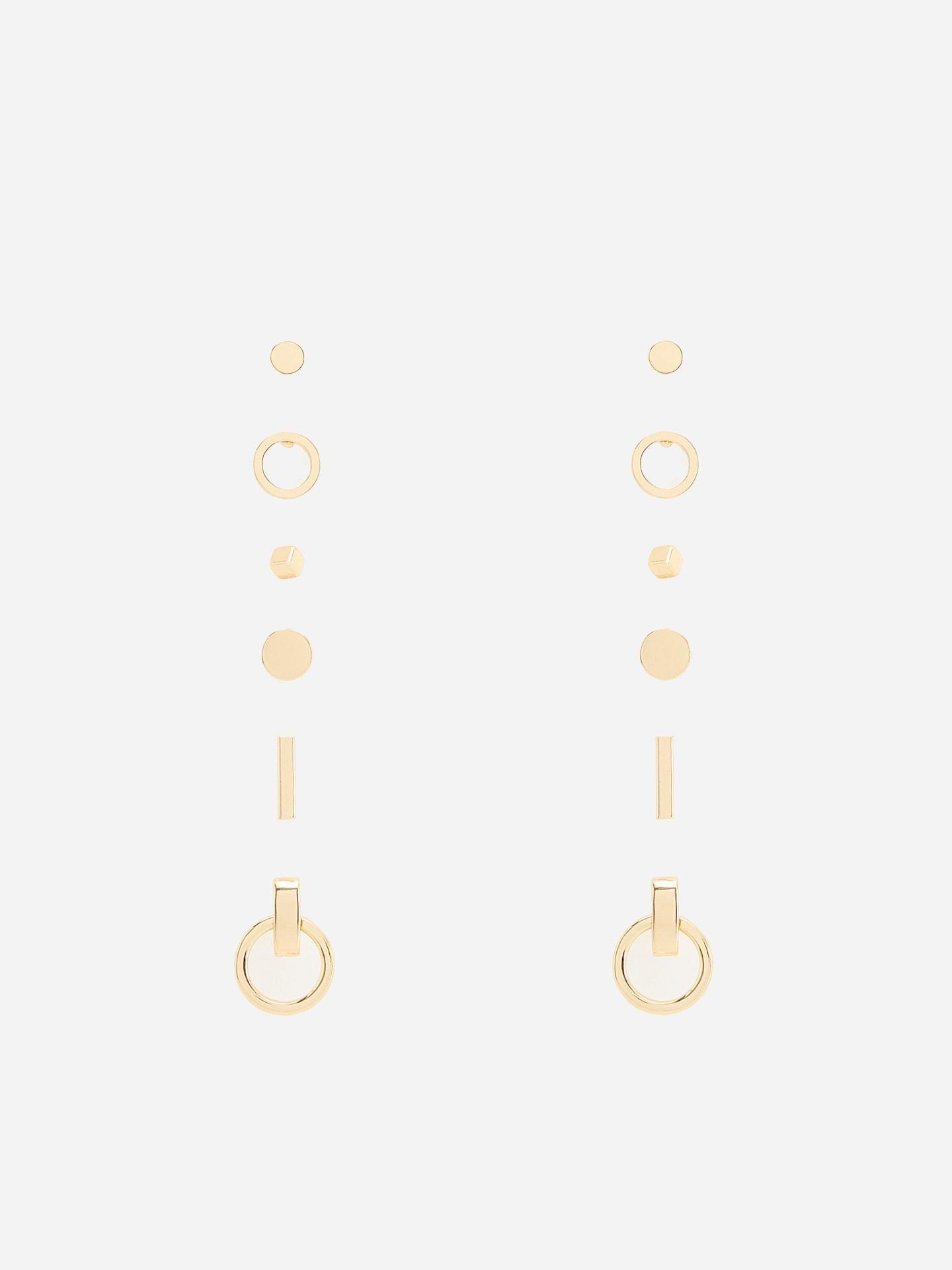 Gold Earrings, Golden, medium