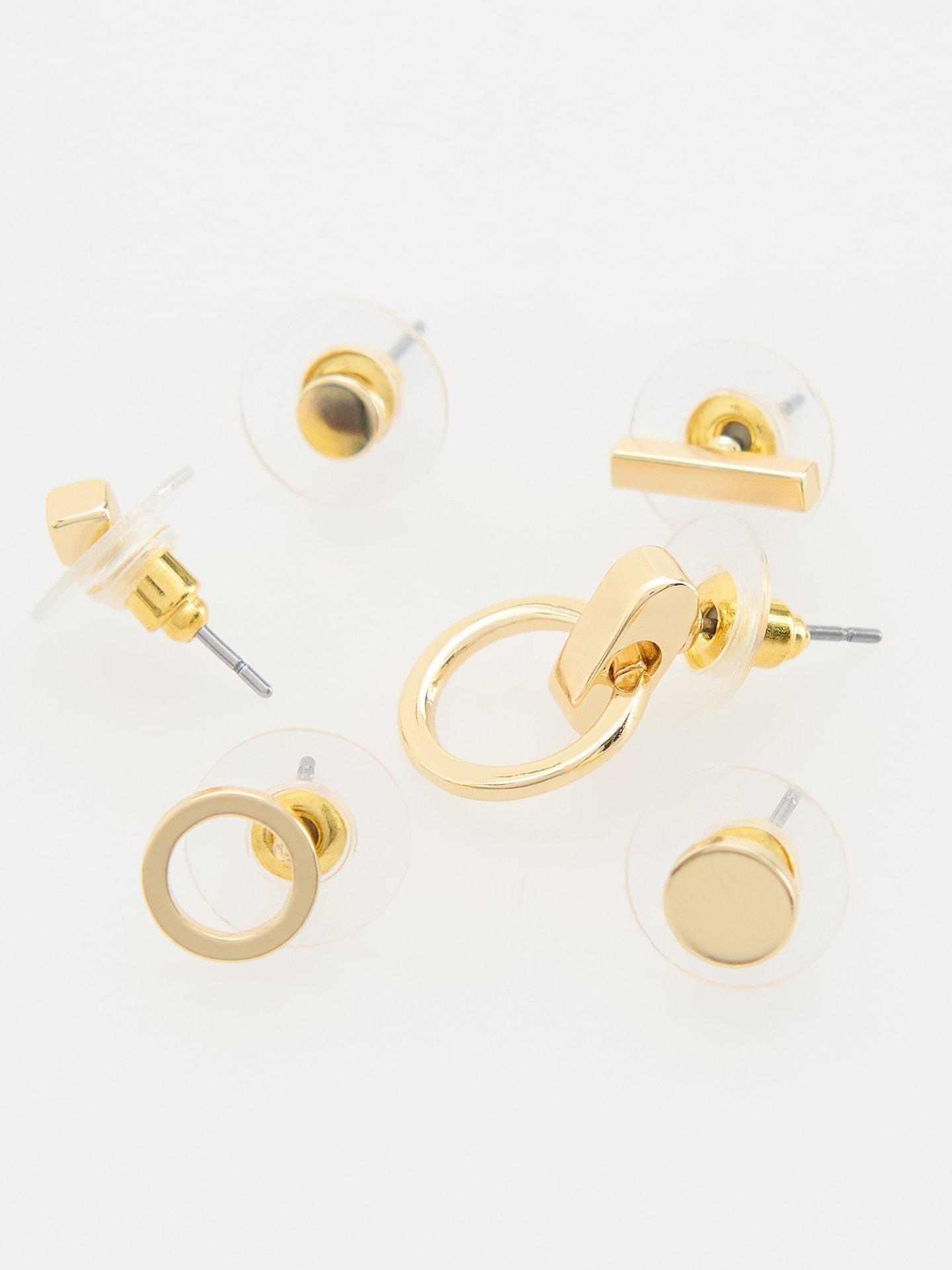 Gold Earrings, Golden, medium