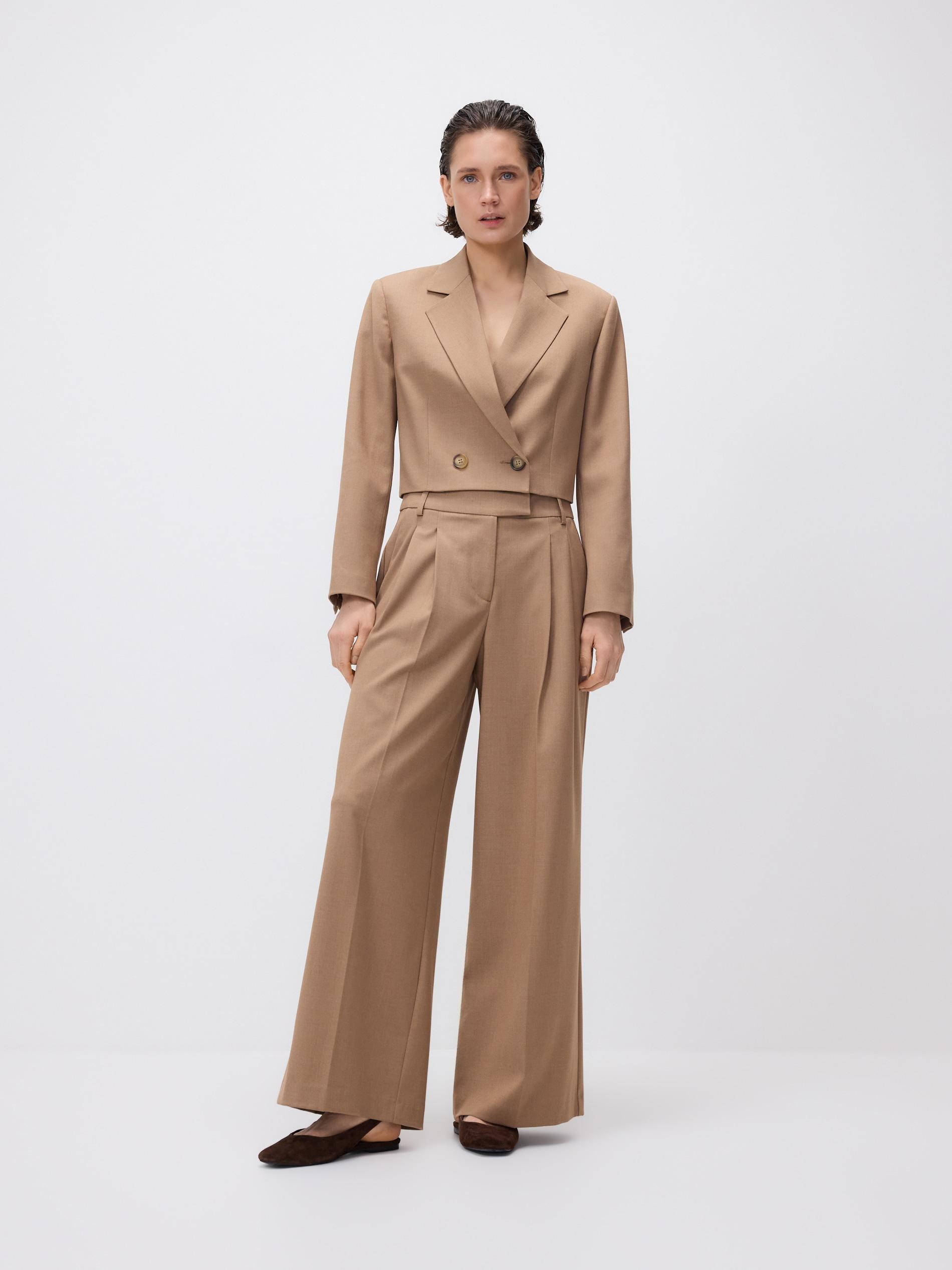 Brown Wide Leg Trousers, Brown, medium