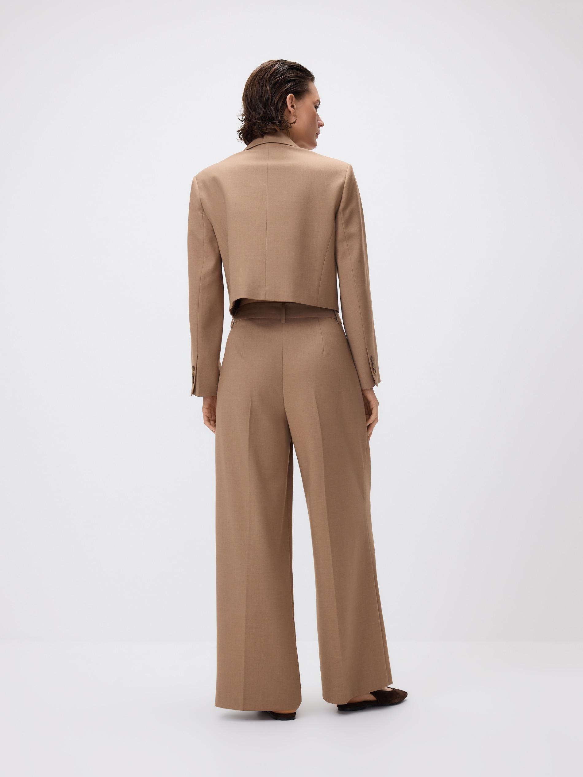 Brown Wide Leg Trousers, Brown, large image number 2