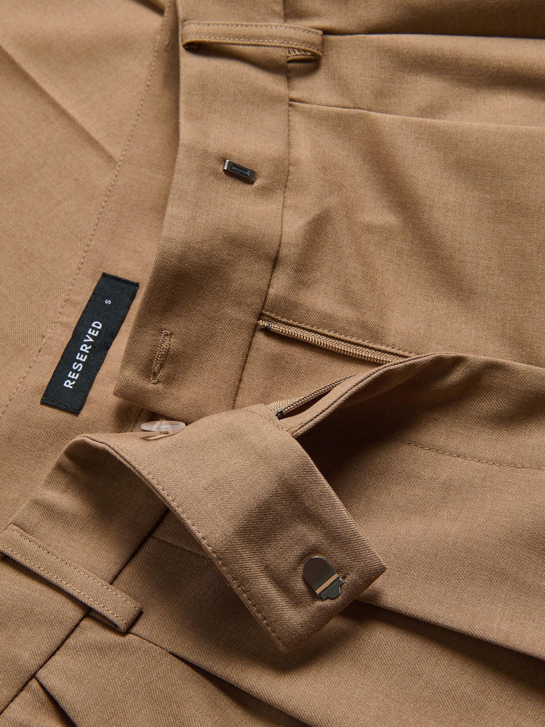 Brown Wide Leg Trousers, Brown, large image number 4