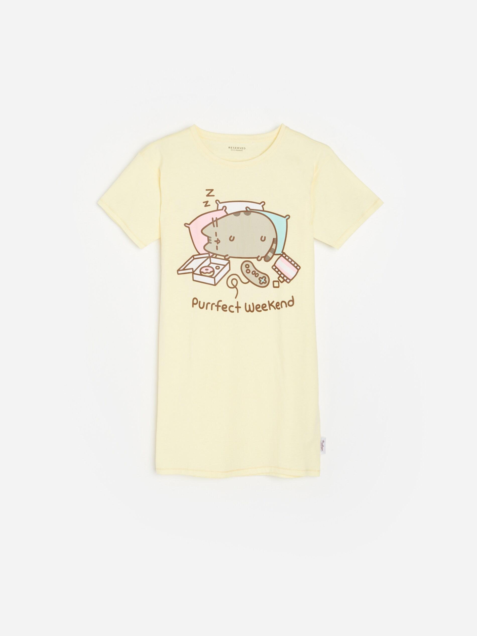 Yellow Pusheen Nightdress, Kids Girl, , large image number 0